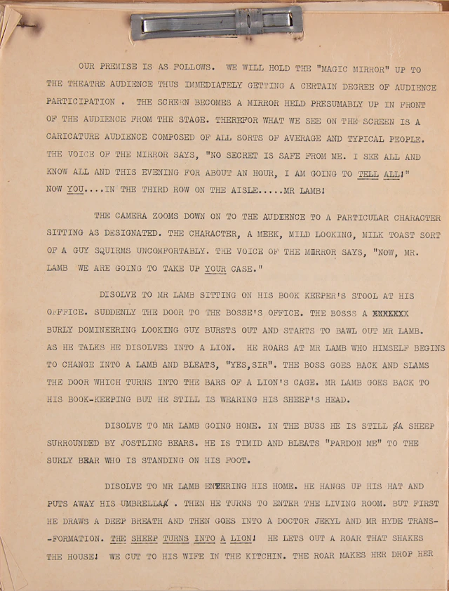 Walt Disney Studios: Story Concept for the "Magic Mirror" by Joe Grant