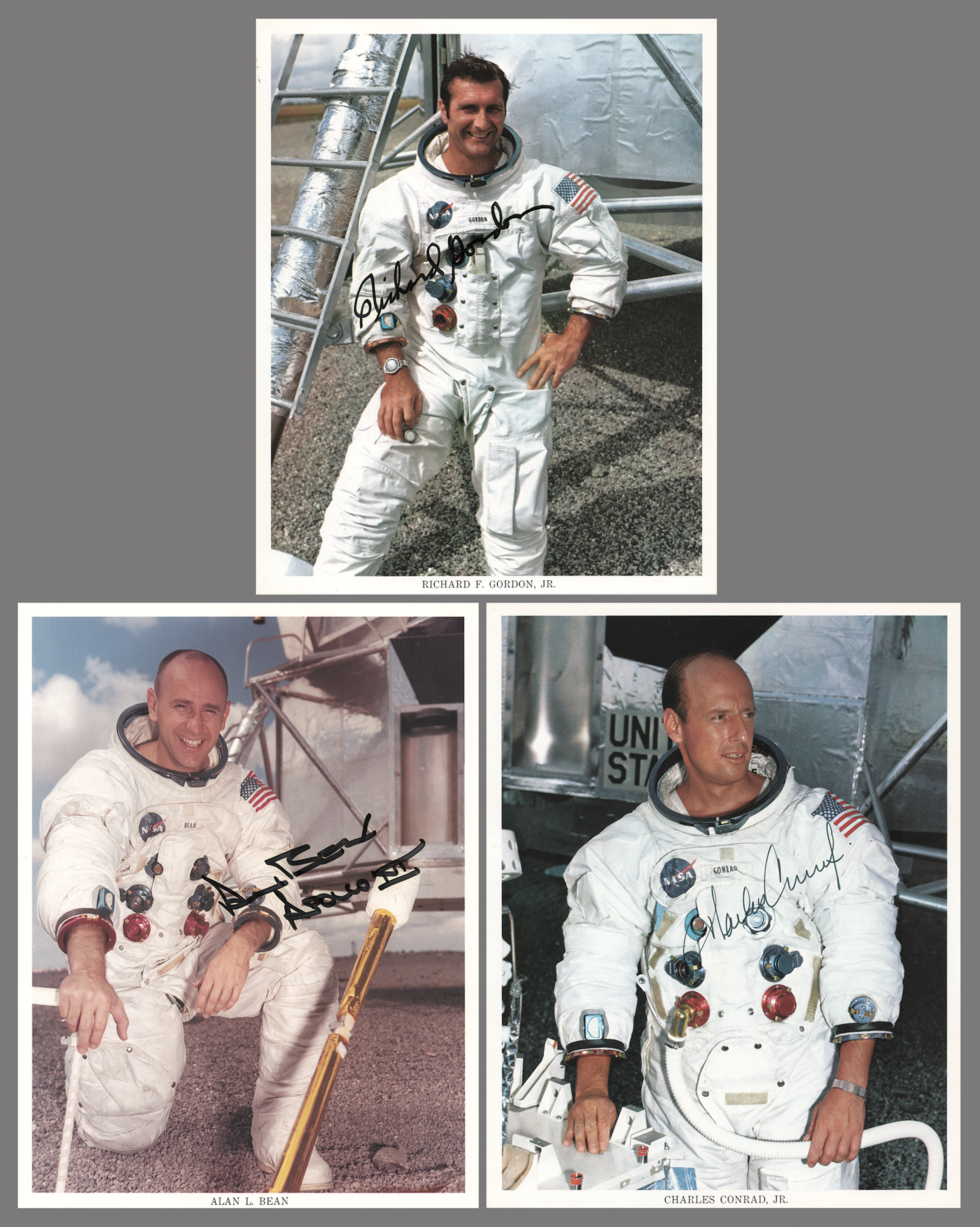 Apollo 12 (3) Signed Photographs