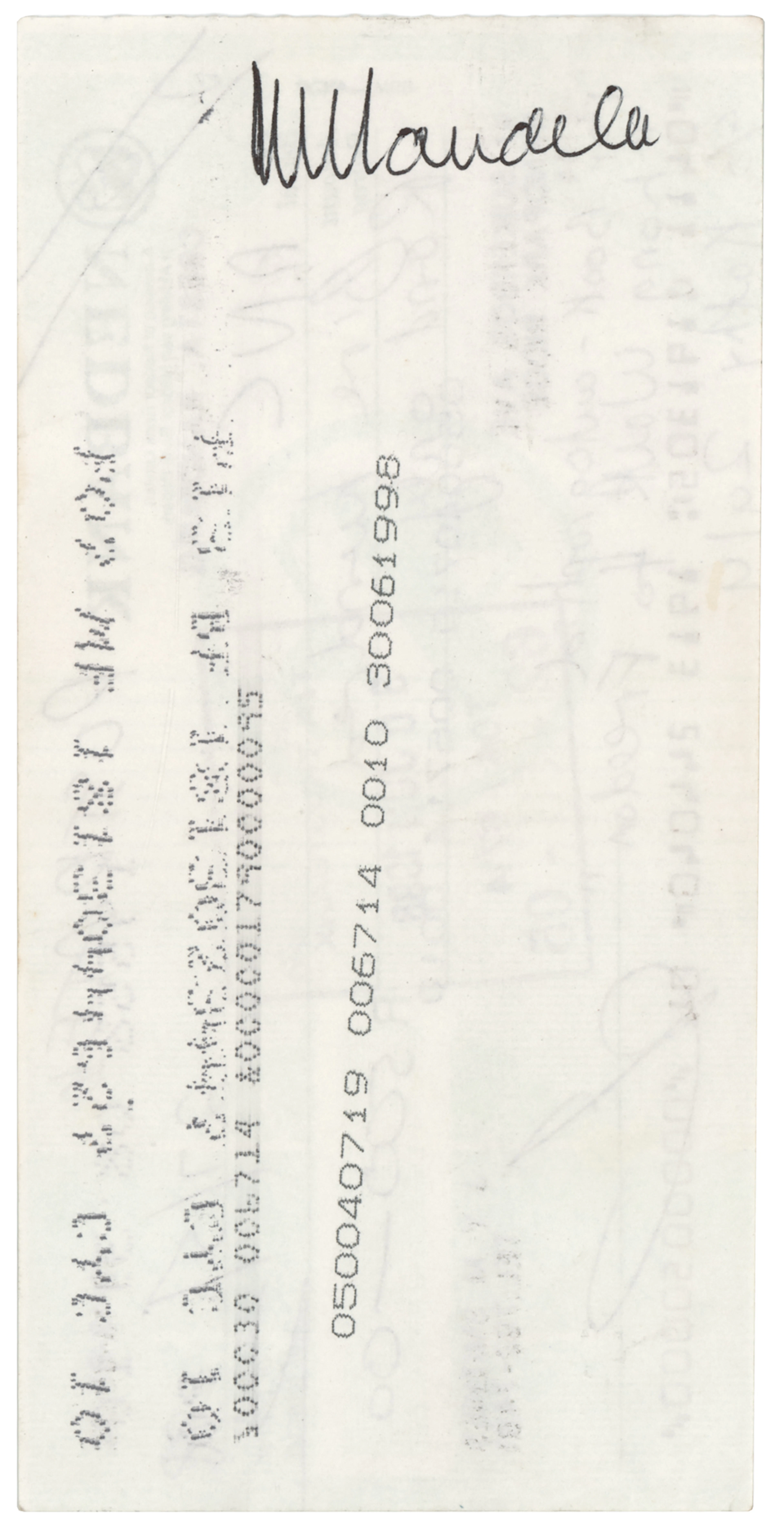 Nelson Mandela Signed Check