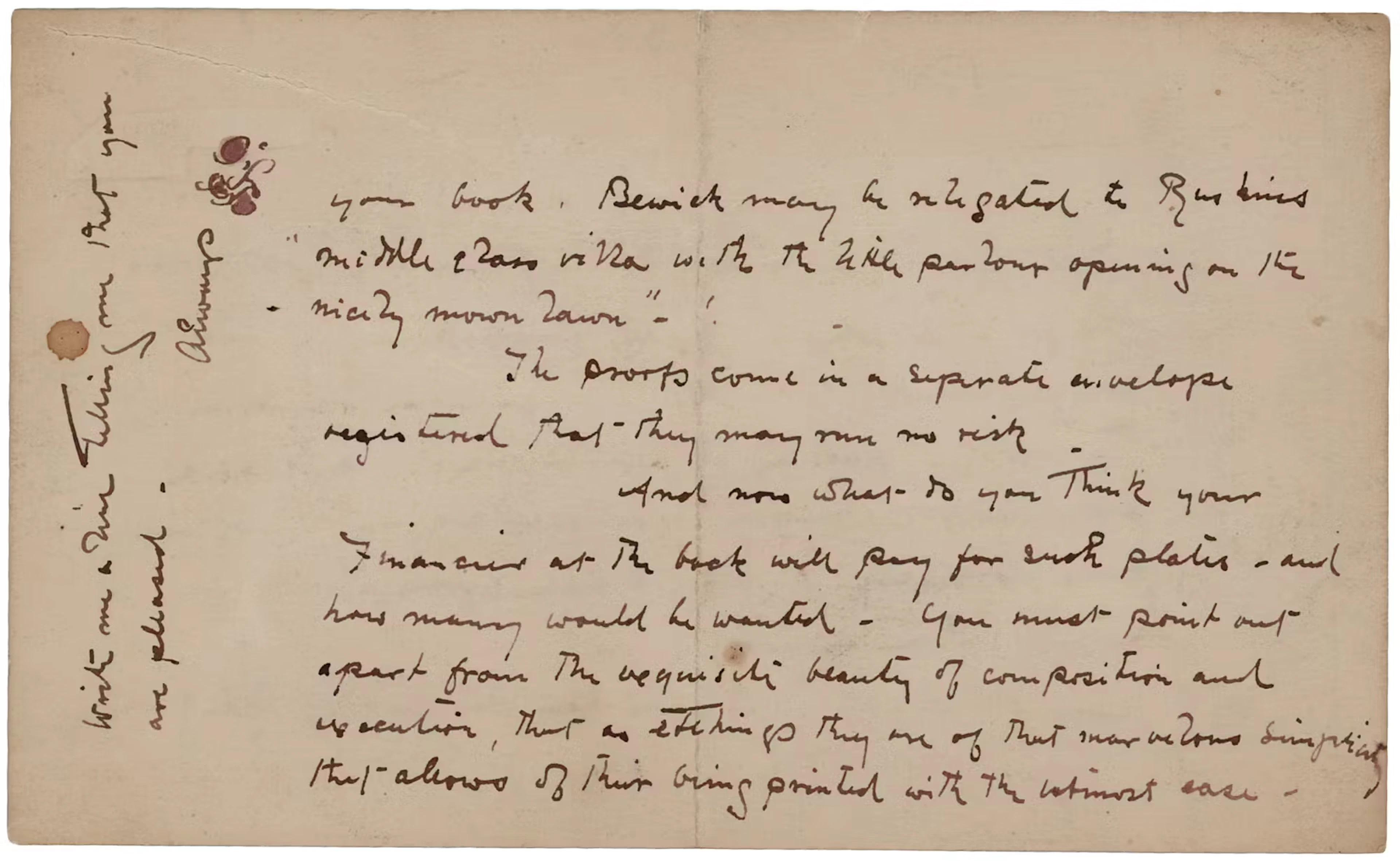 James Abbott McNeill Whistler Autograph Letter Signed, Sending "a