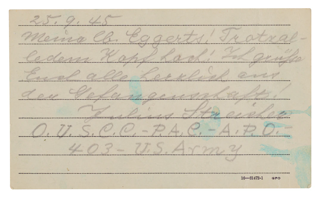 Julius Streicher Autograph Letter Signed as Prisoner of War: "Warmest