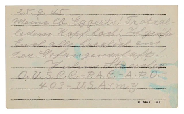 Julius Streicher Autograph Letter Signed as Prisoner of War: "Warmest