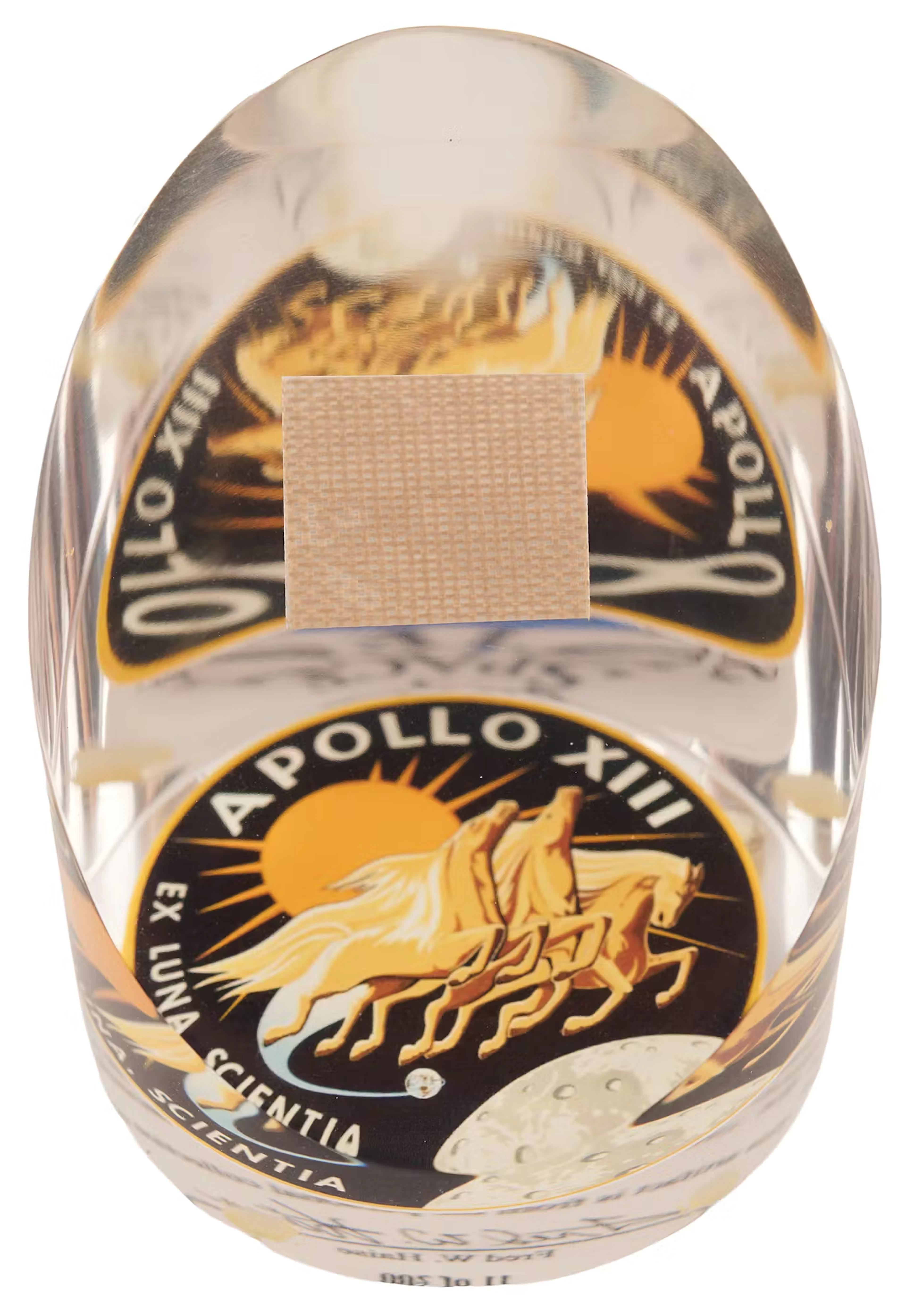 Apollo 13 Flown Couch Segment - ASF Lucite Series (Ltd. Ed. #11/200)