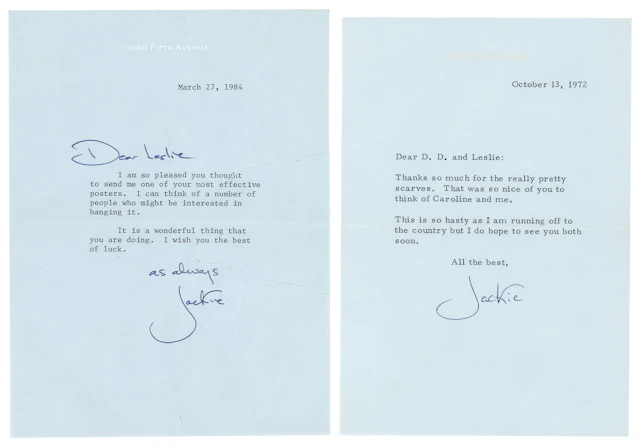 Jacqueline Kennedy (2) Typed Letters Signed to Her Favored Fabric Designers