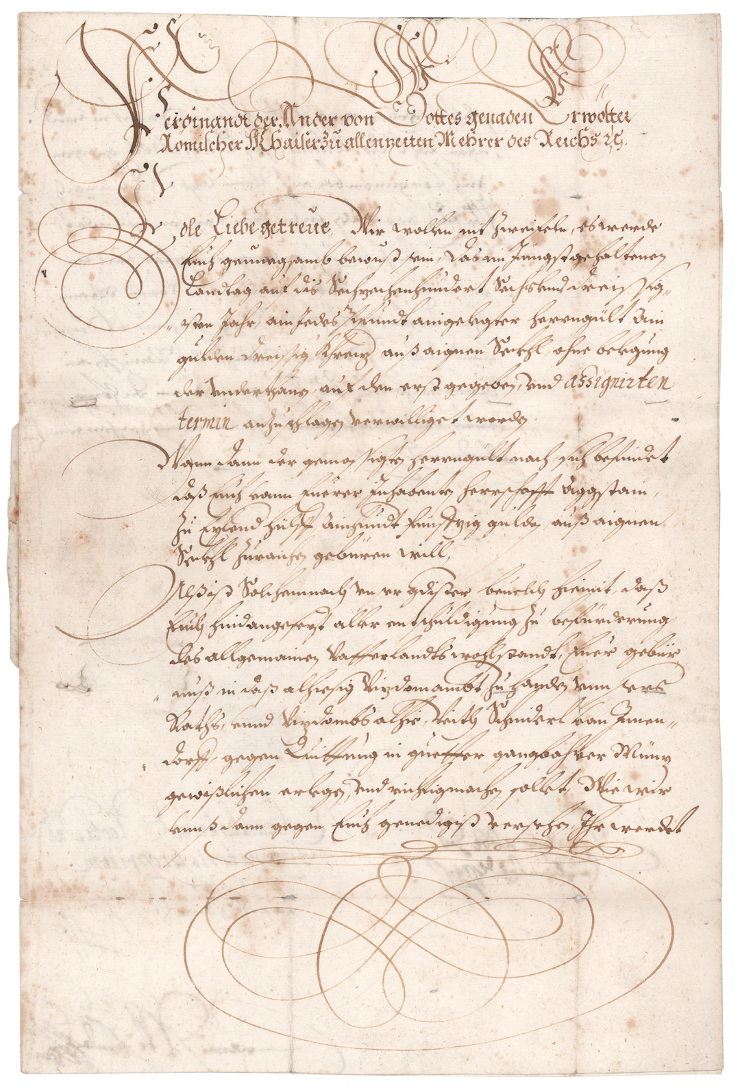 Ferdinand I, Holy Roman Emperor Letter Signed
