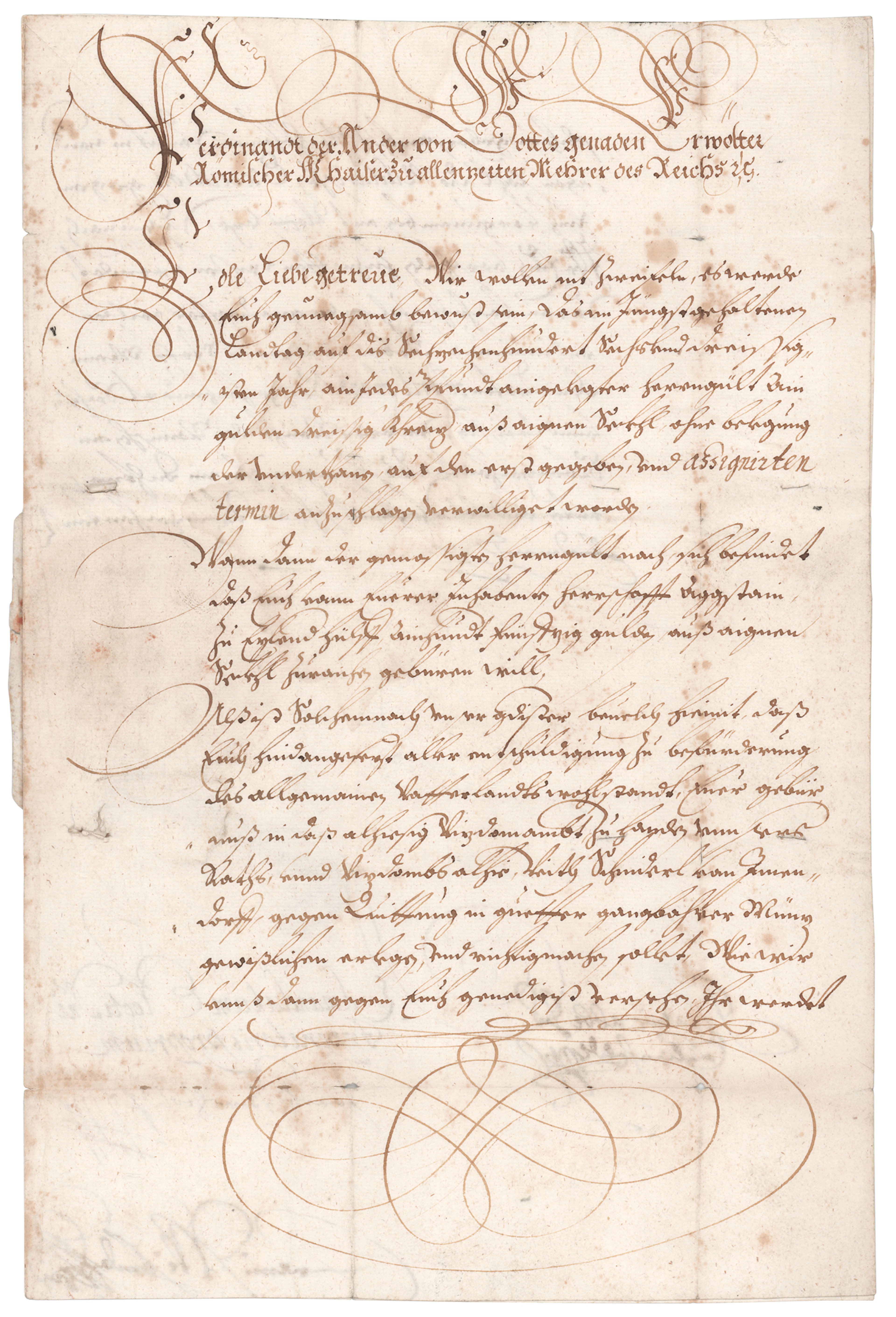 Ferdinand I, Holy Roman Emperor Letter Signed