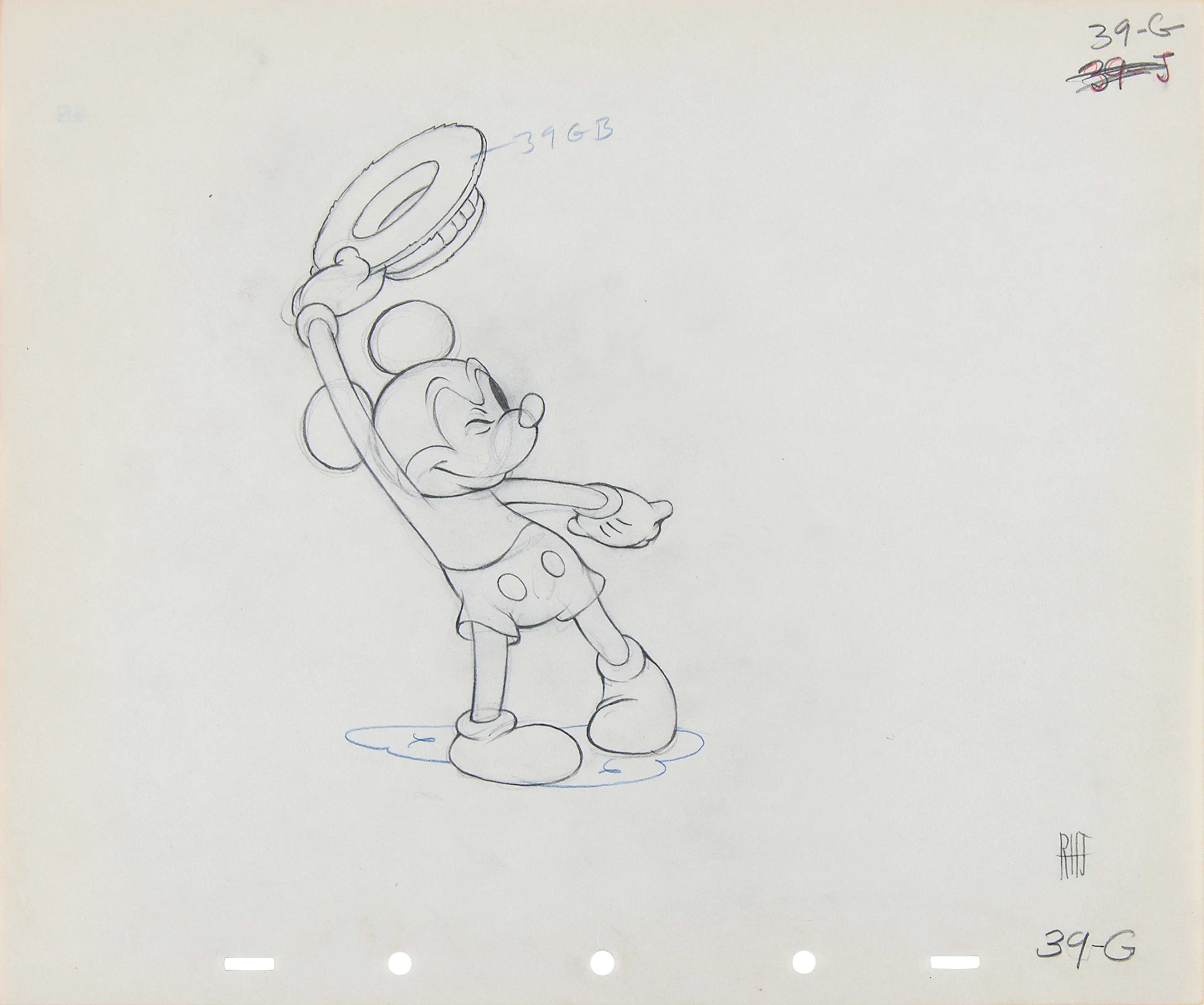 Mickey Mouse production drawing from Society Dog Show