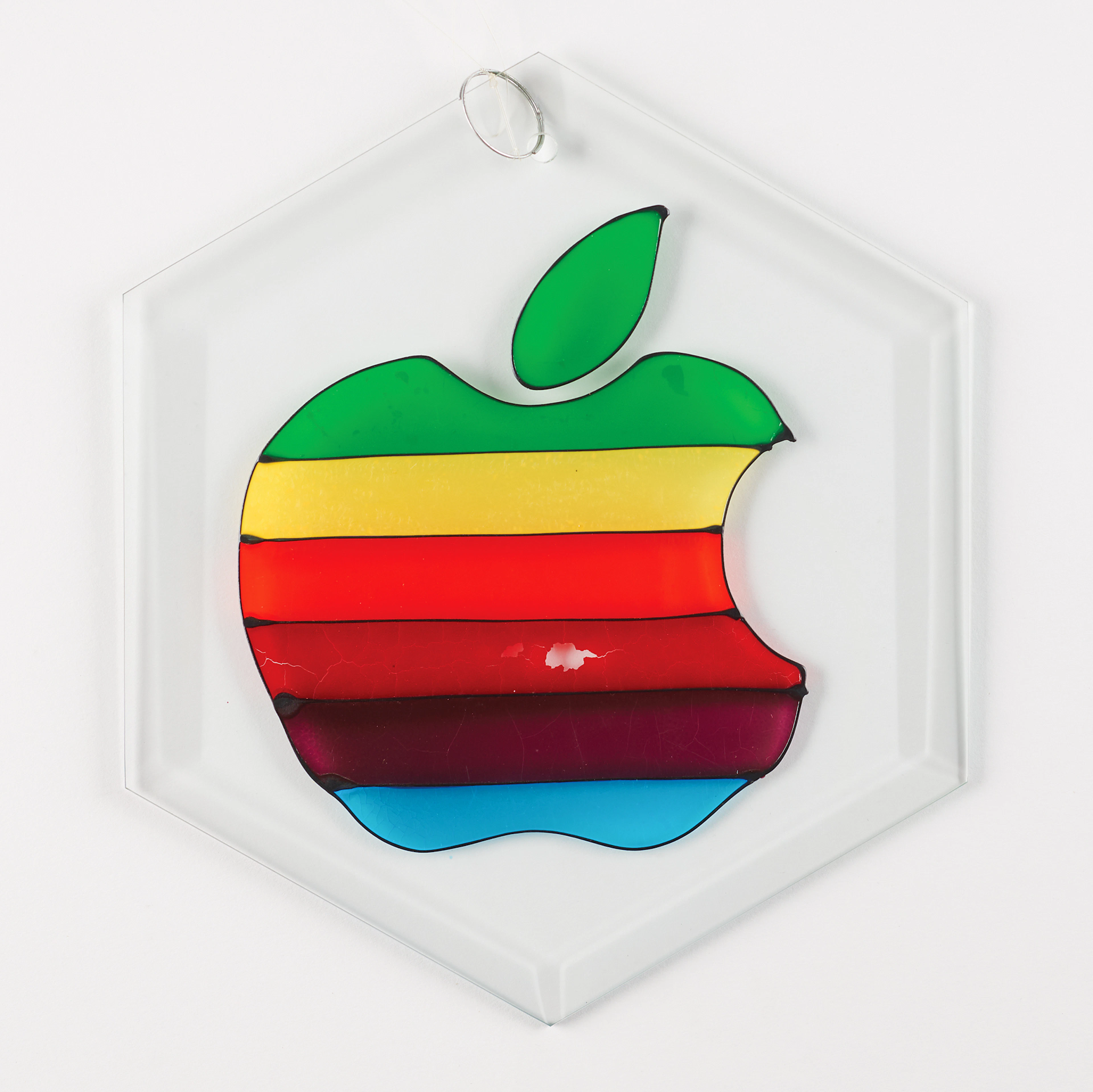 Steve Jobs Vintage Rainbow Apple Logo Stained Glass Suncatcher, Which