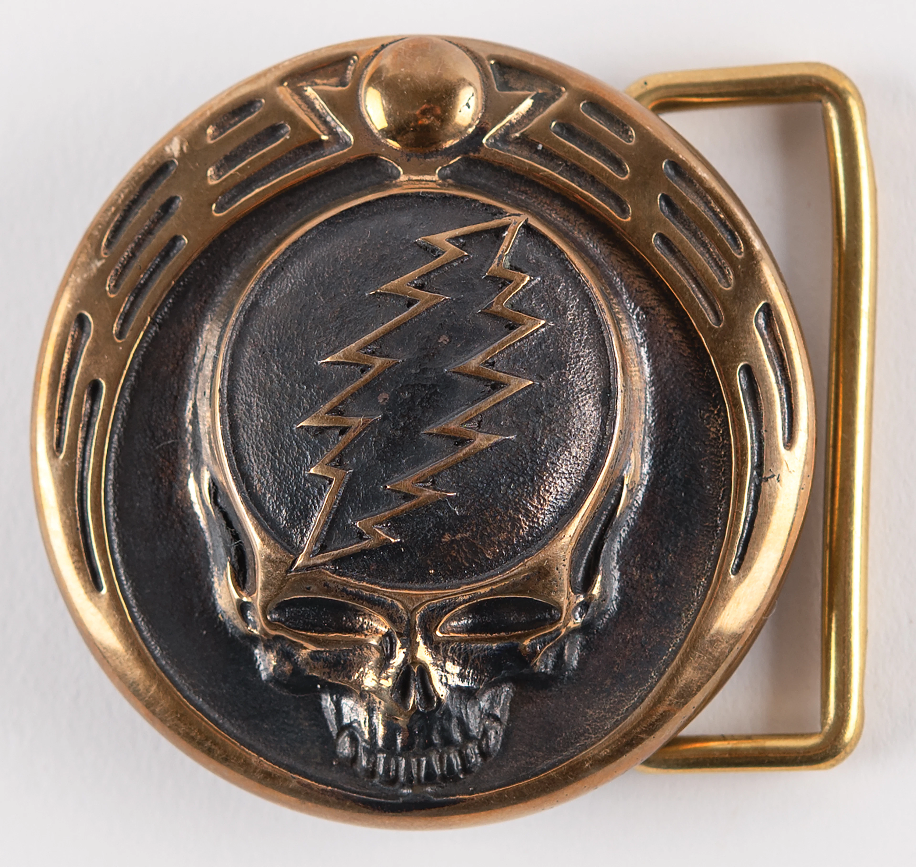 Owsley Stanley Bronze 'Steal Your Face (Stealie)' Grateful Dead Belt Buckle