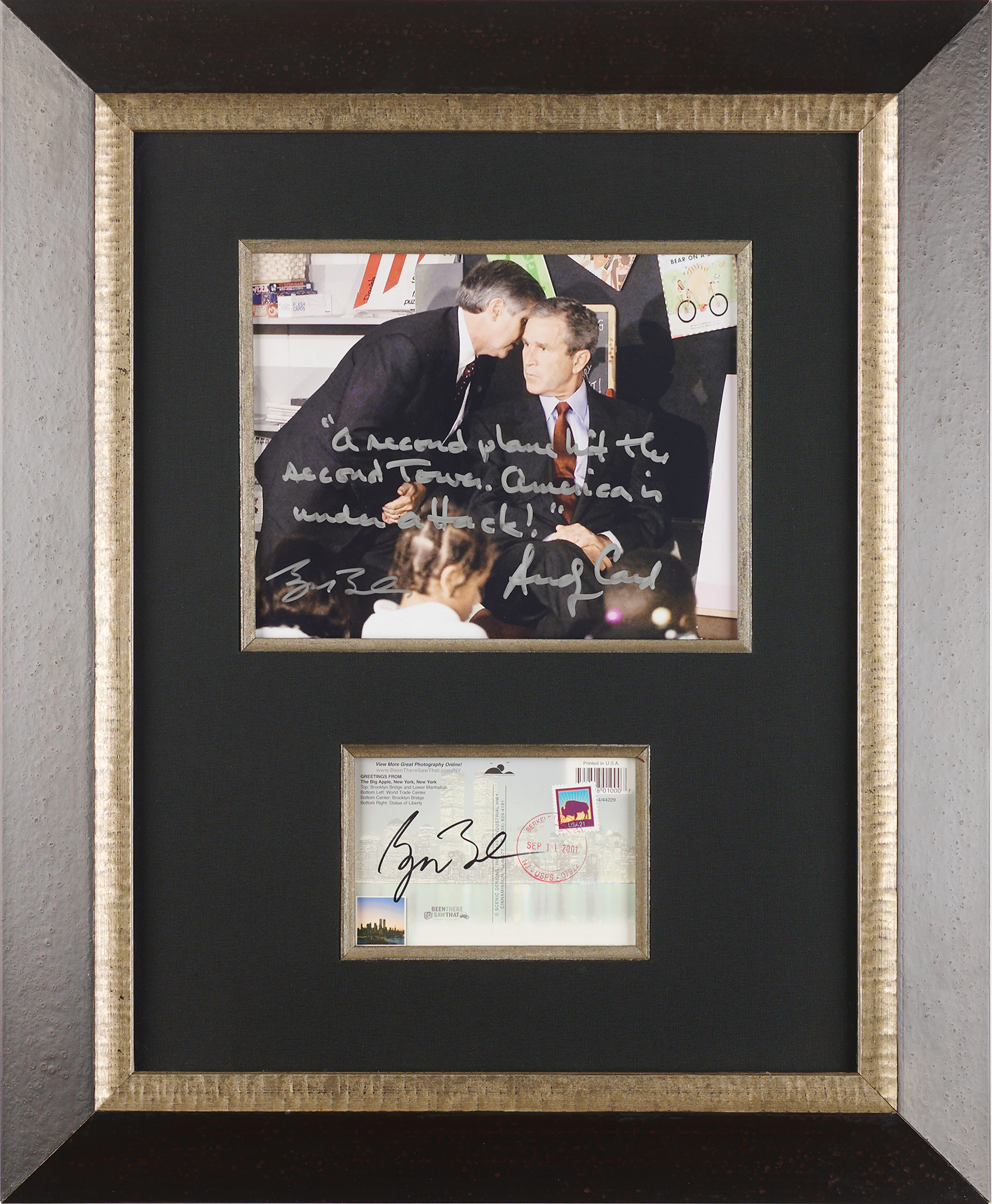 George W. Bush Signed 9/11 Postcard and “America Is Under Attack”