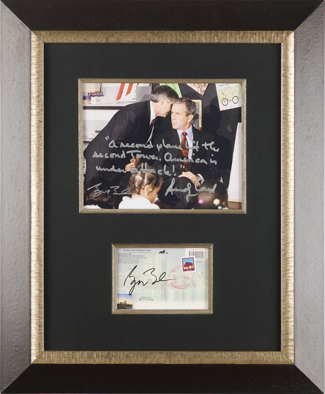 George W. Bush Signed 9/11 Postcard and “America Is Under Attack”