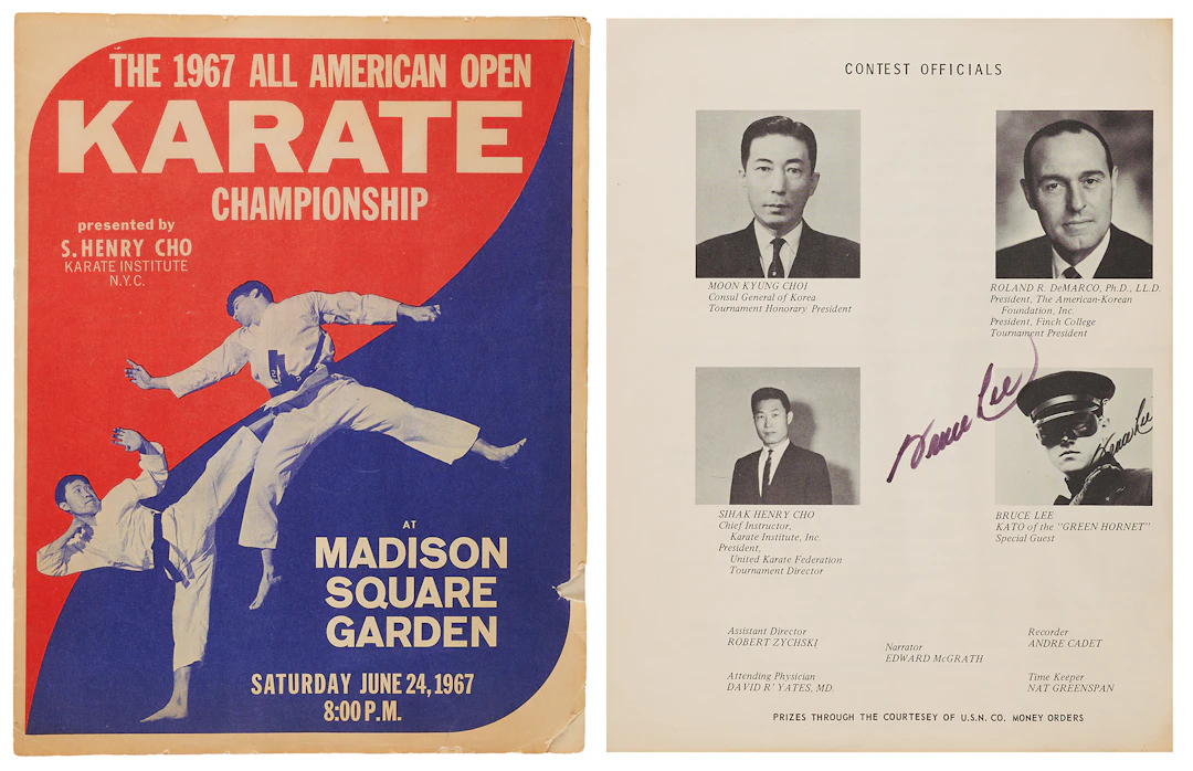 Bruce Lee Signed 1967 All American Open Karate Championship Program