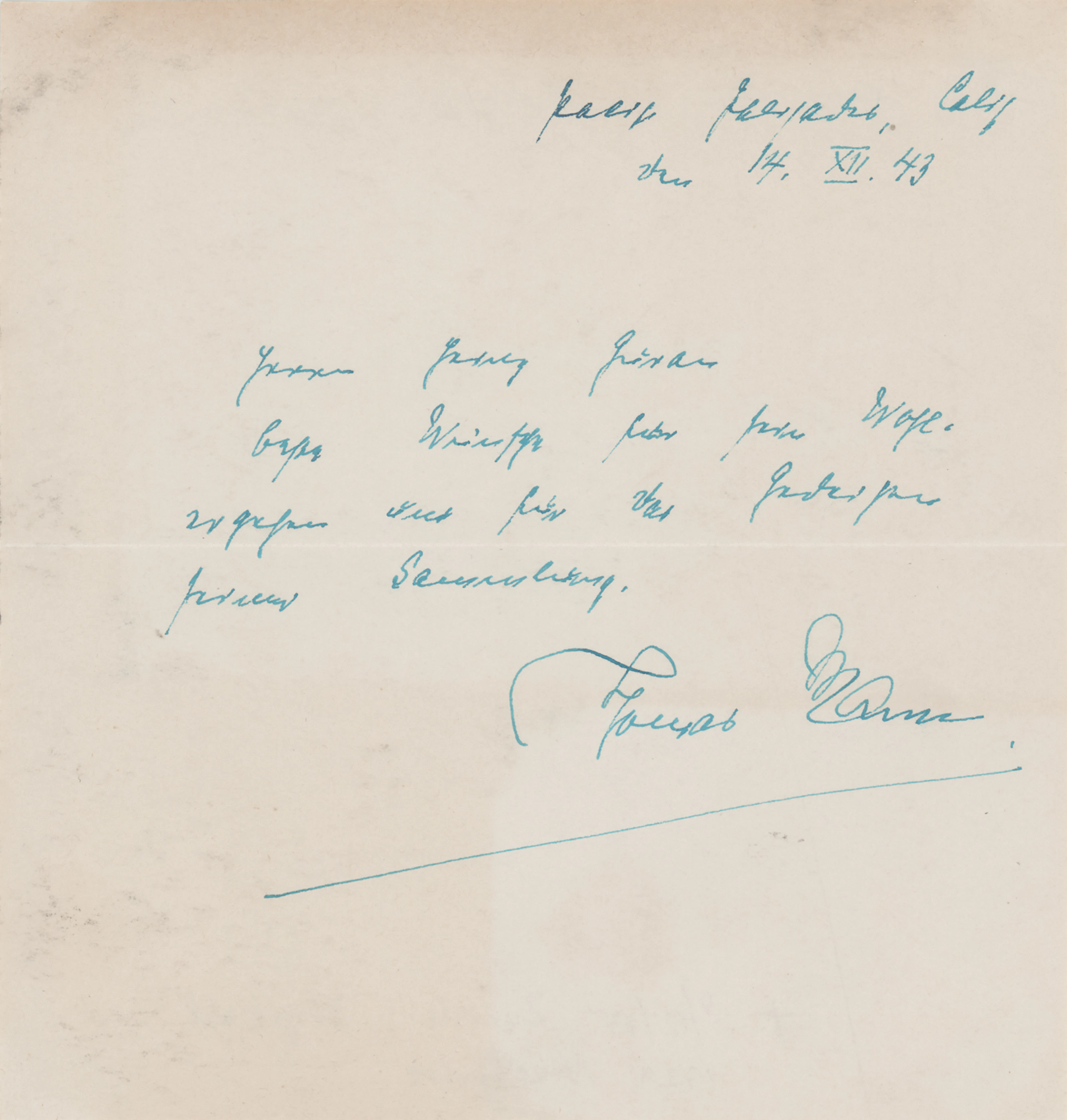 Thomas Mann Autograph Letter Signed