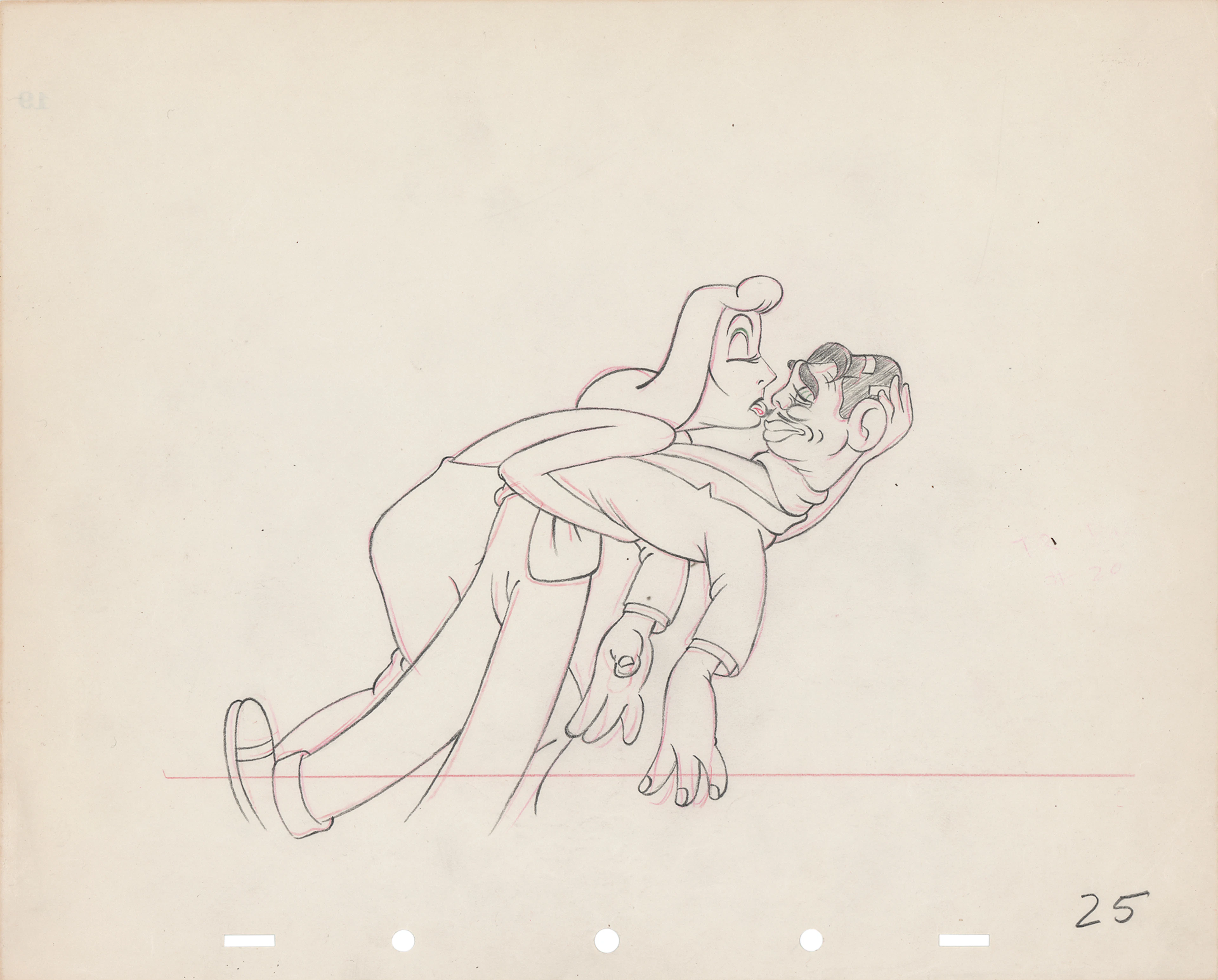 Greta Garbo and Clark Gable production drawing from The Autograph Hound
