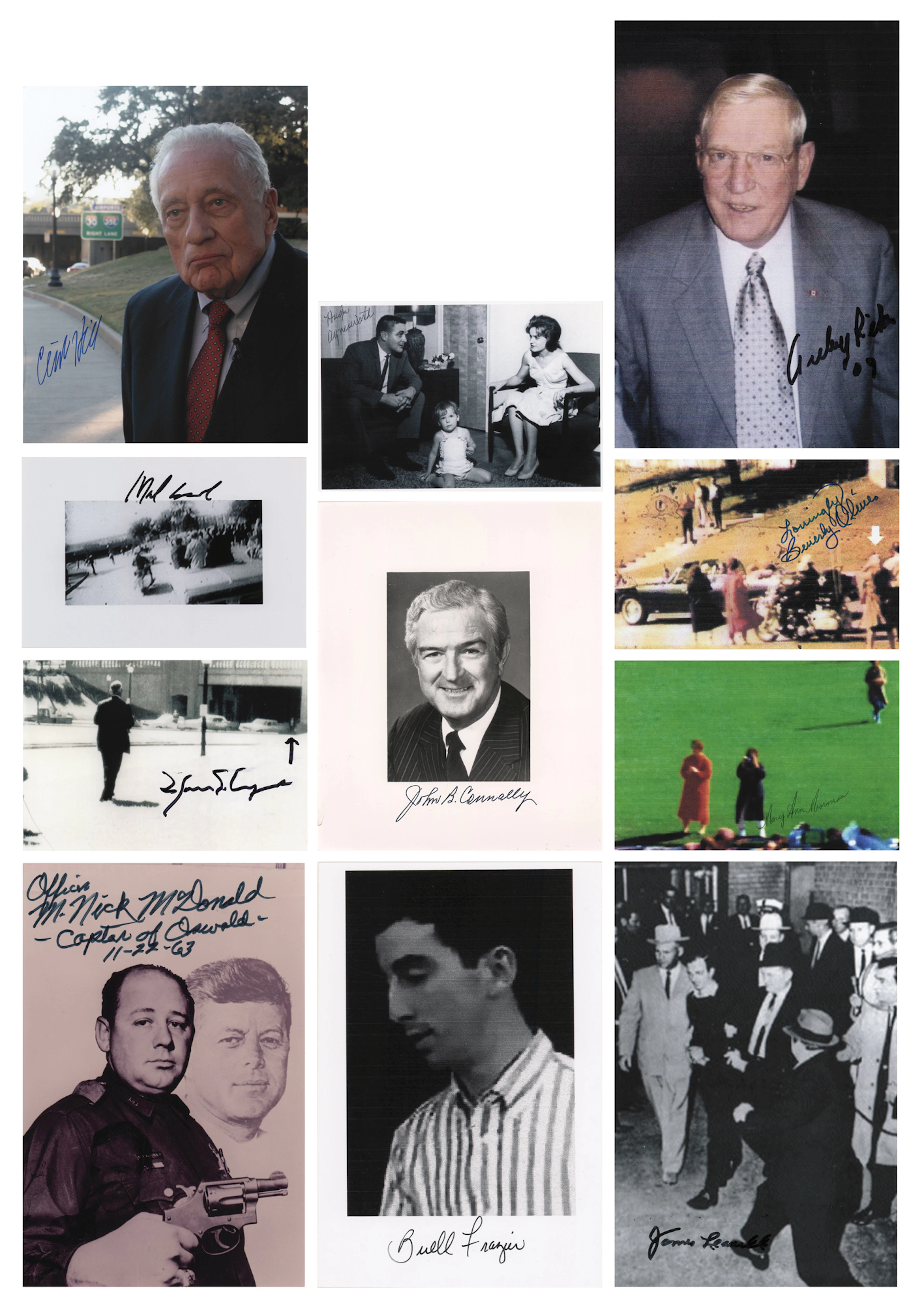 Kennedy Assassination Witnesses and Notables: (11) Signed Photographs