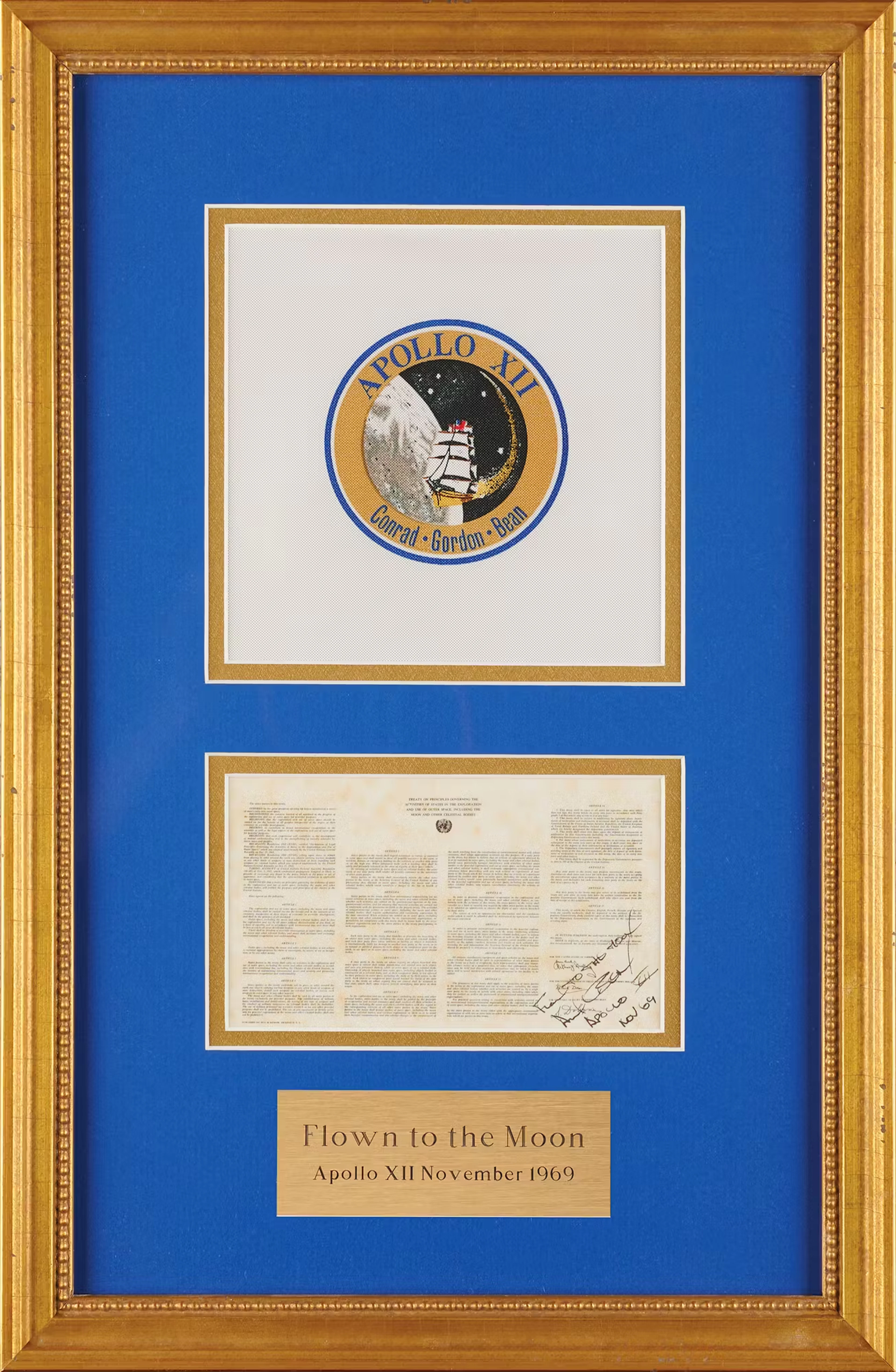 Apollo 12 Flown Space Treaty - From the Personal Collection of Alan Bean