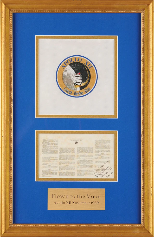 Apollo 12 Flown Space Treaty - From the Personal Collection of Alan Bean