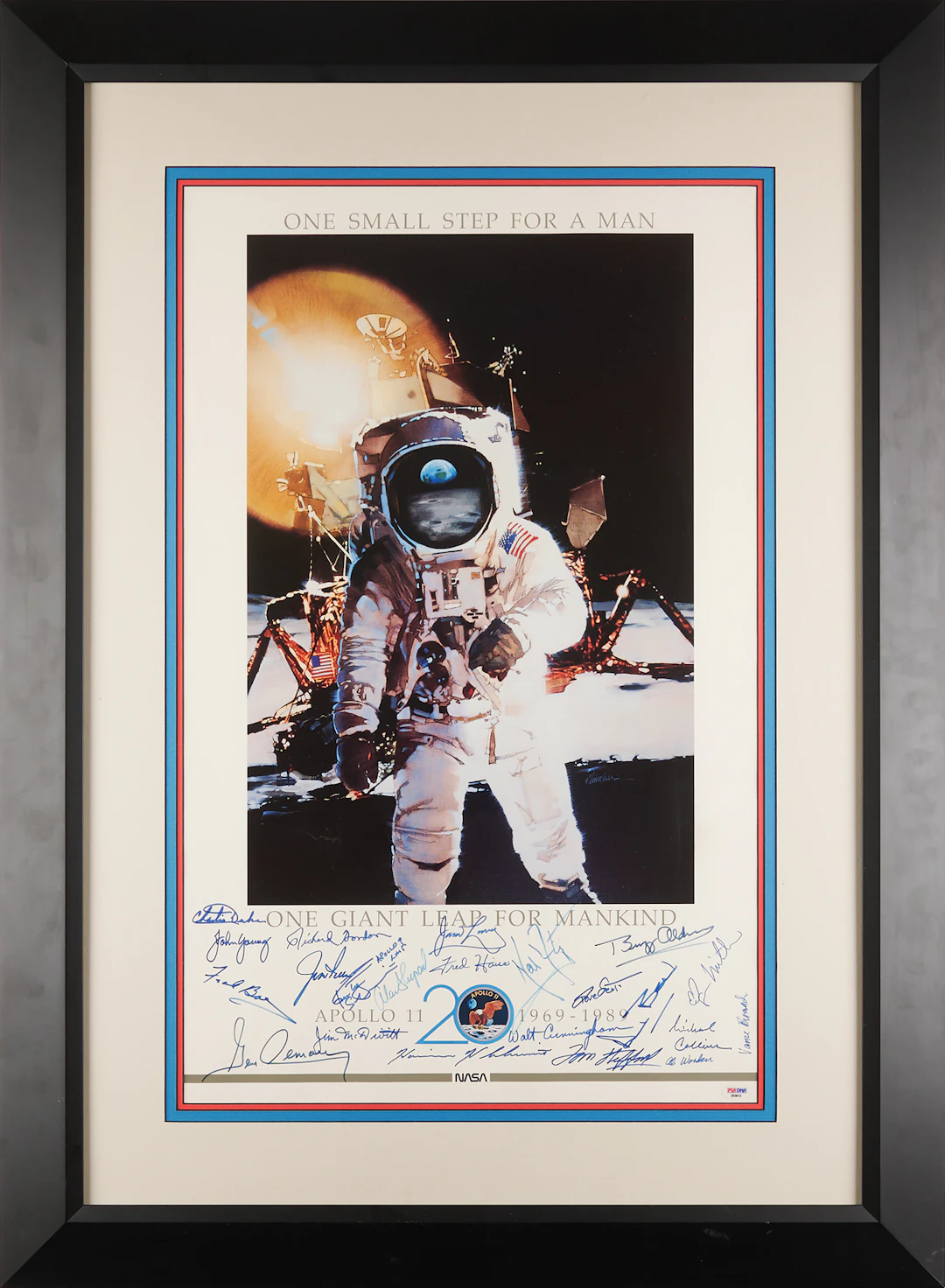 Apollo Astronauts Multi-Signed (22) Apollo 11 '20th Anniversary' Poster