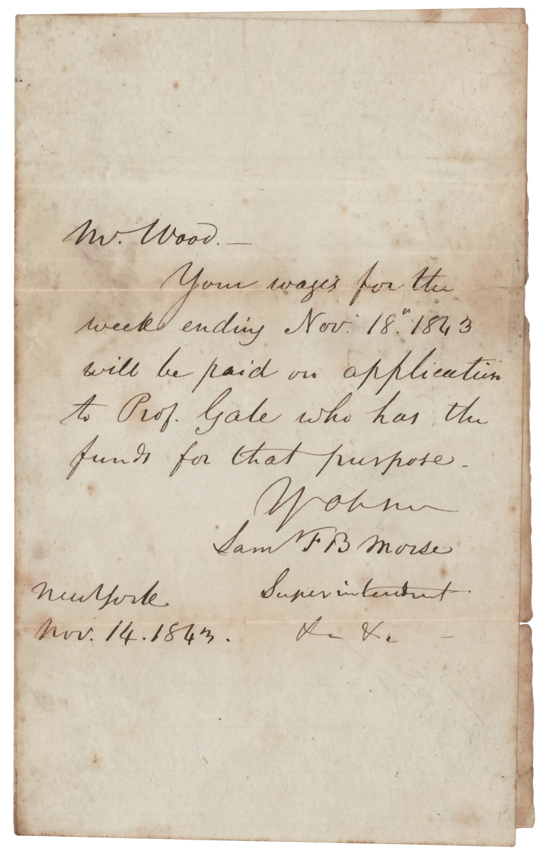 Samuel F. B. Morse Autograph Letter Signed on the Development of the