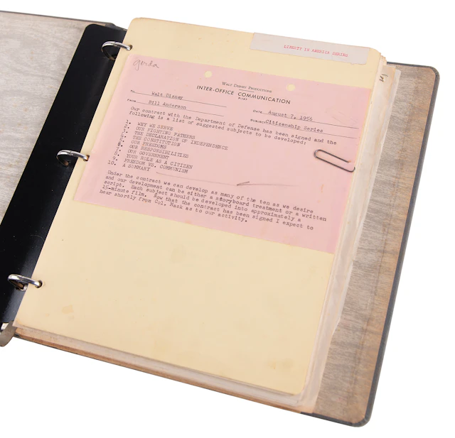 Walt Disney Studios: 'Liberty in America Series' Research Binder (c. 1956)