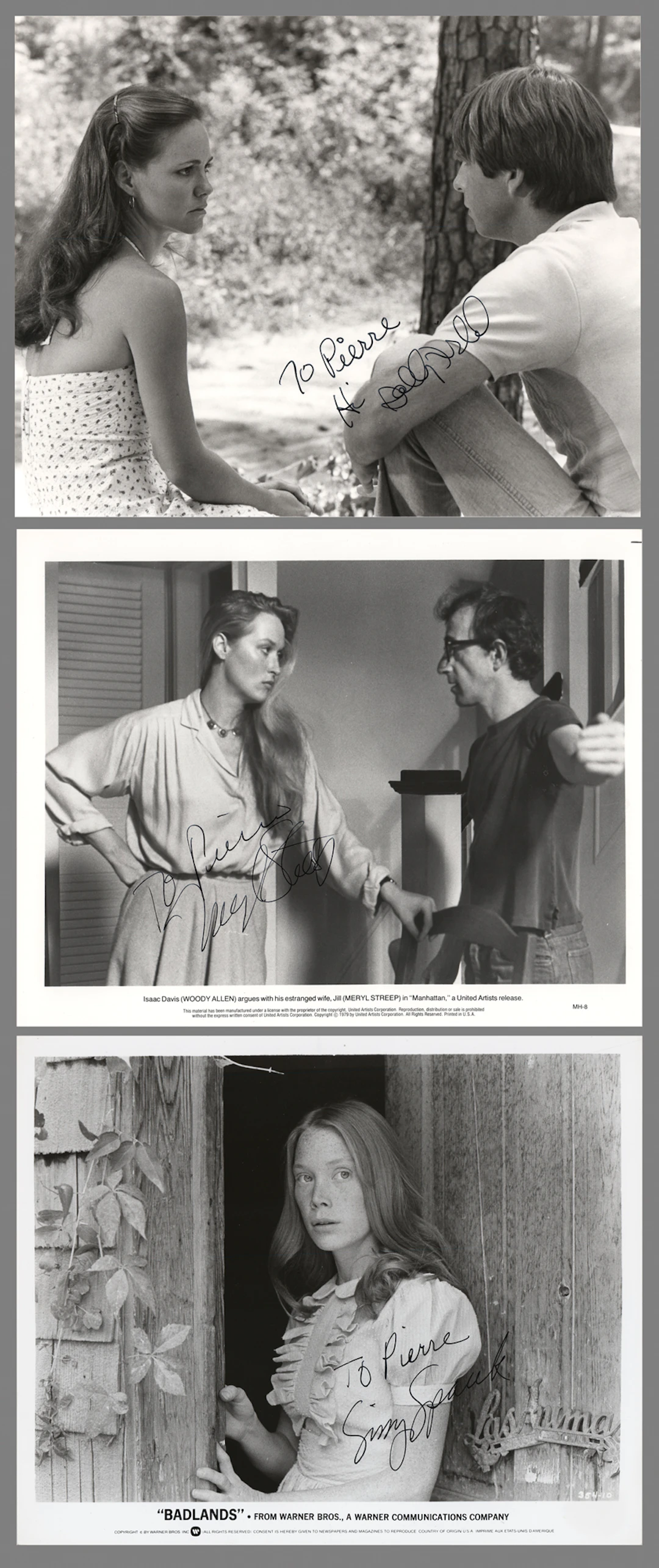 Academy Award-Winning Actresses (3) Signed Photographs with Streep