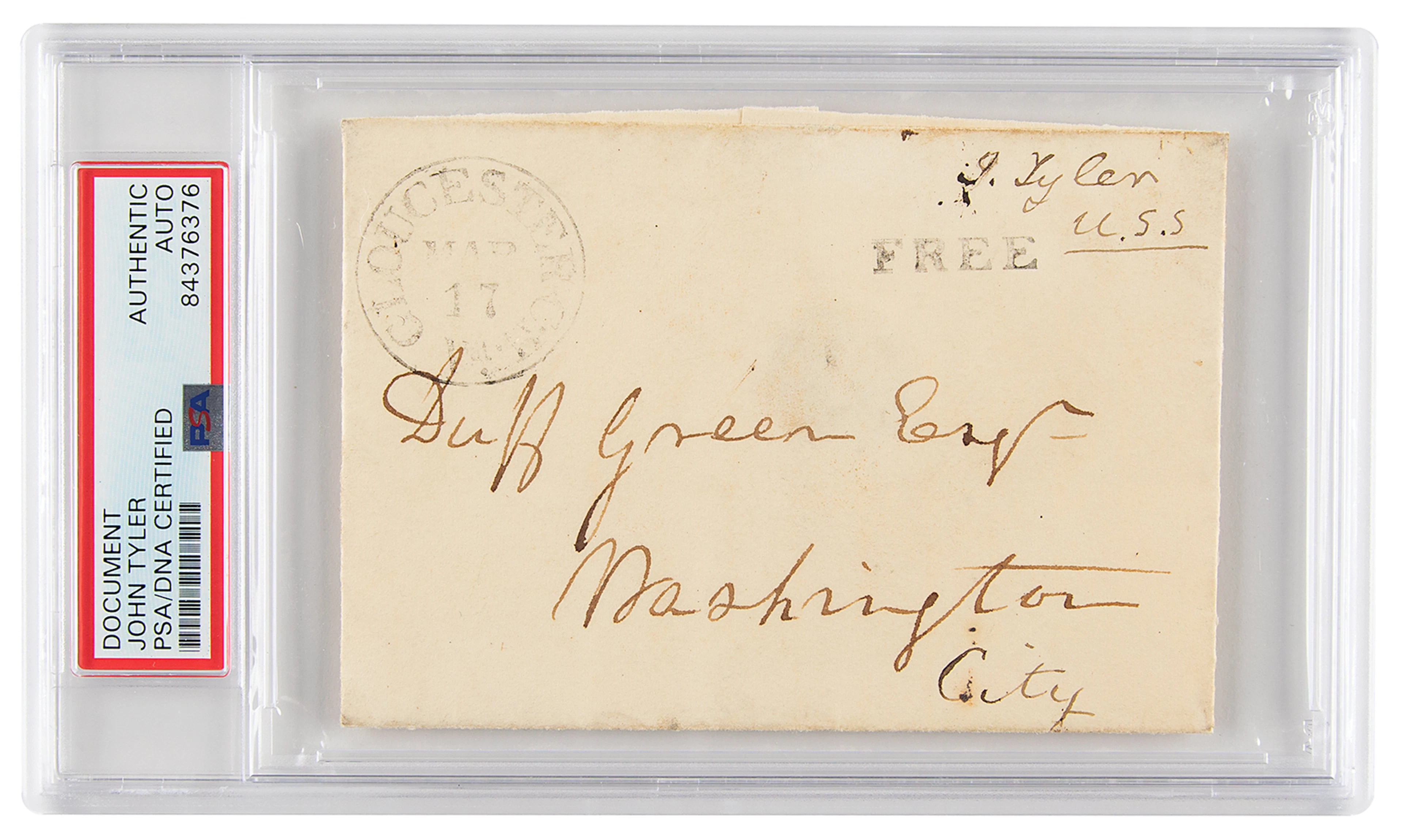 John Tyler Signed Free Frank as a Virginia Senator