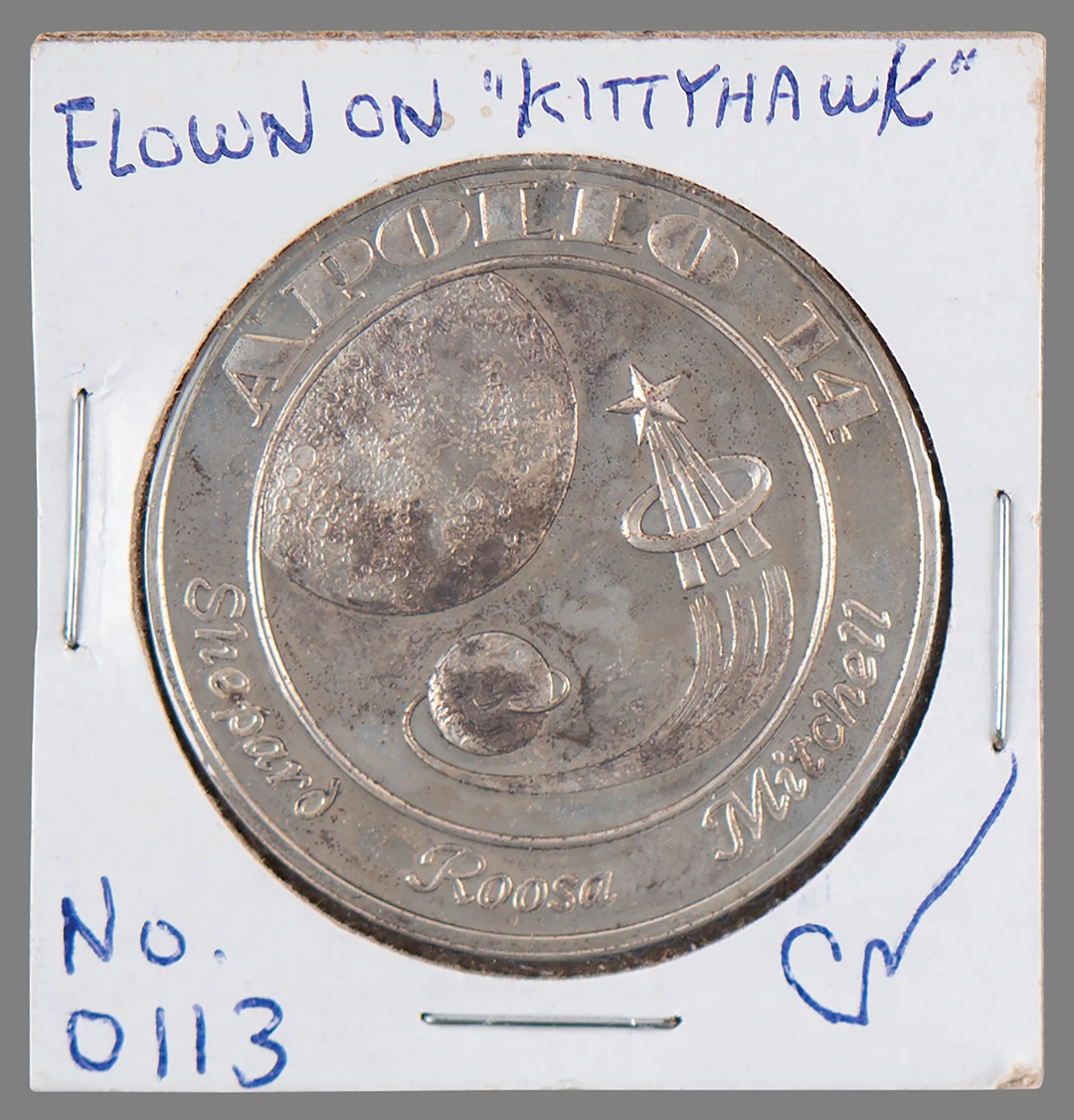 Apollo 14 Flown Franklin Mint Medallion - From the Personal Collection