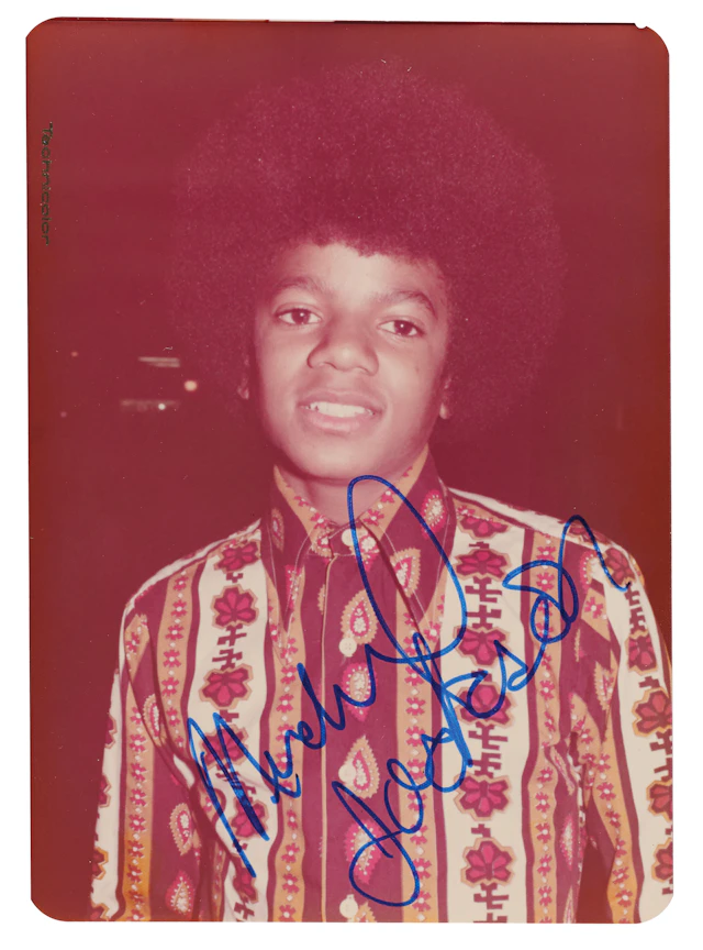 Michael Jackson Early Signed Candid Photograph