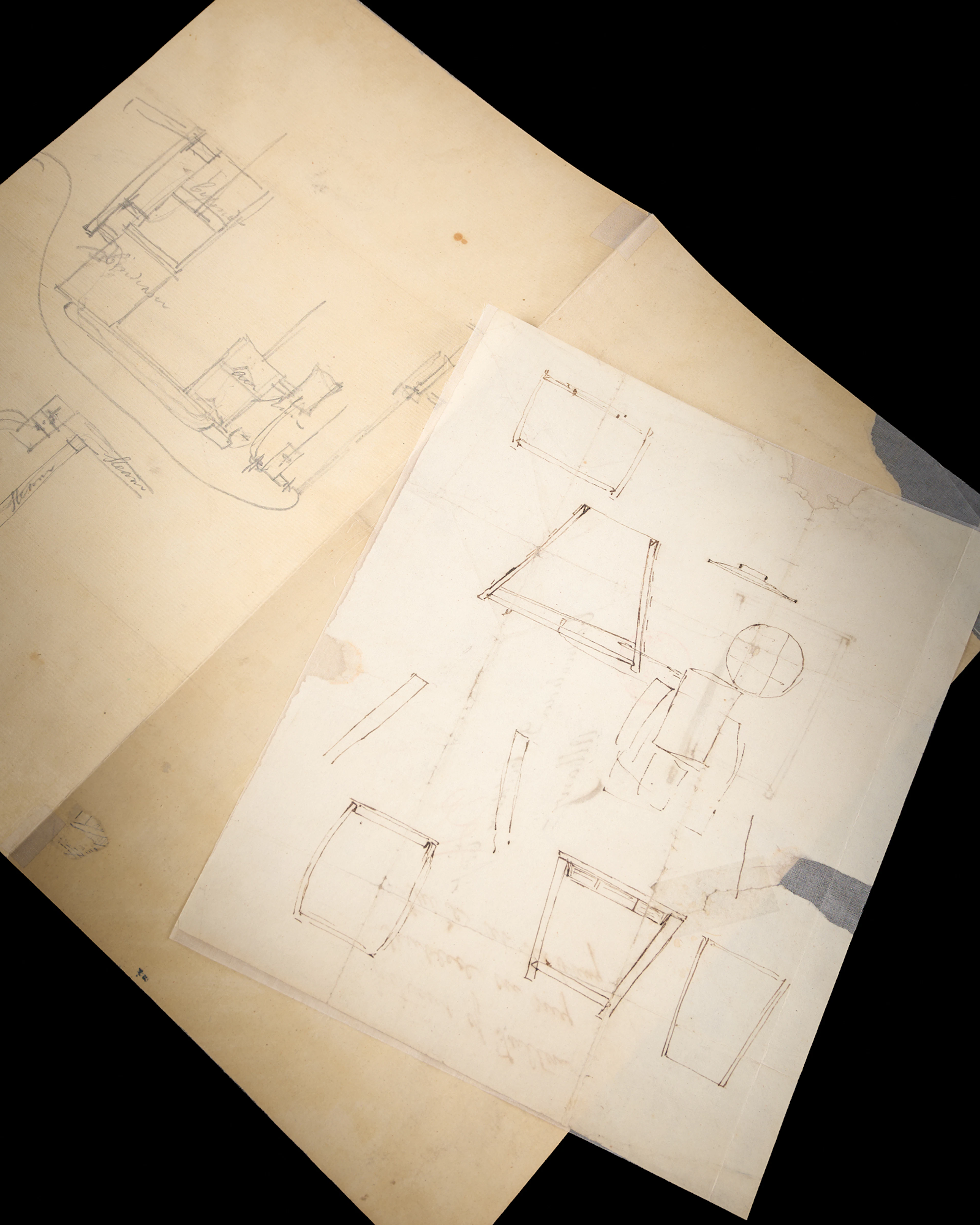 Robert Fulton Original Engineering Drawings of Steam Engine Components