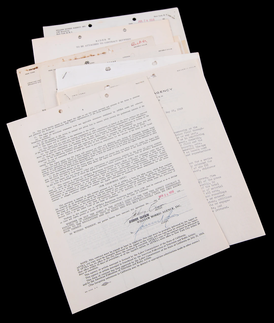 Broadcast Pioneers, Producers, and Personalities (11) Documents Signed