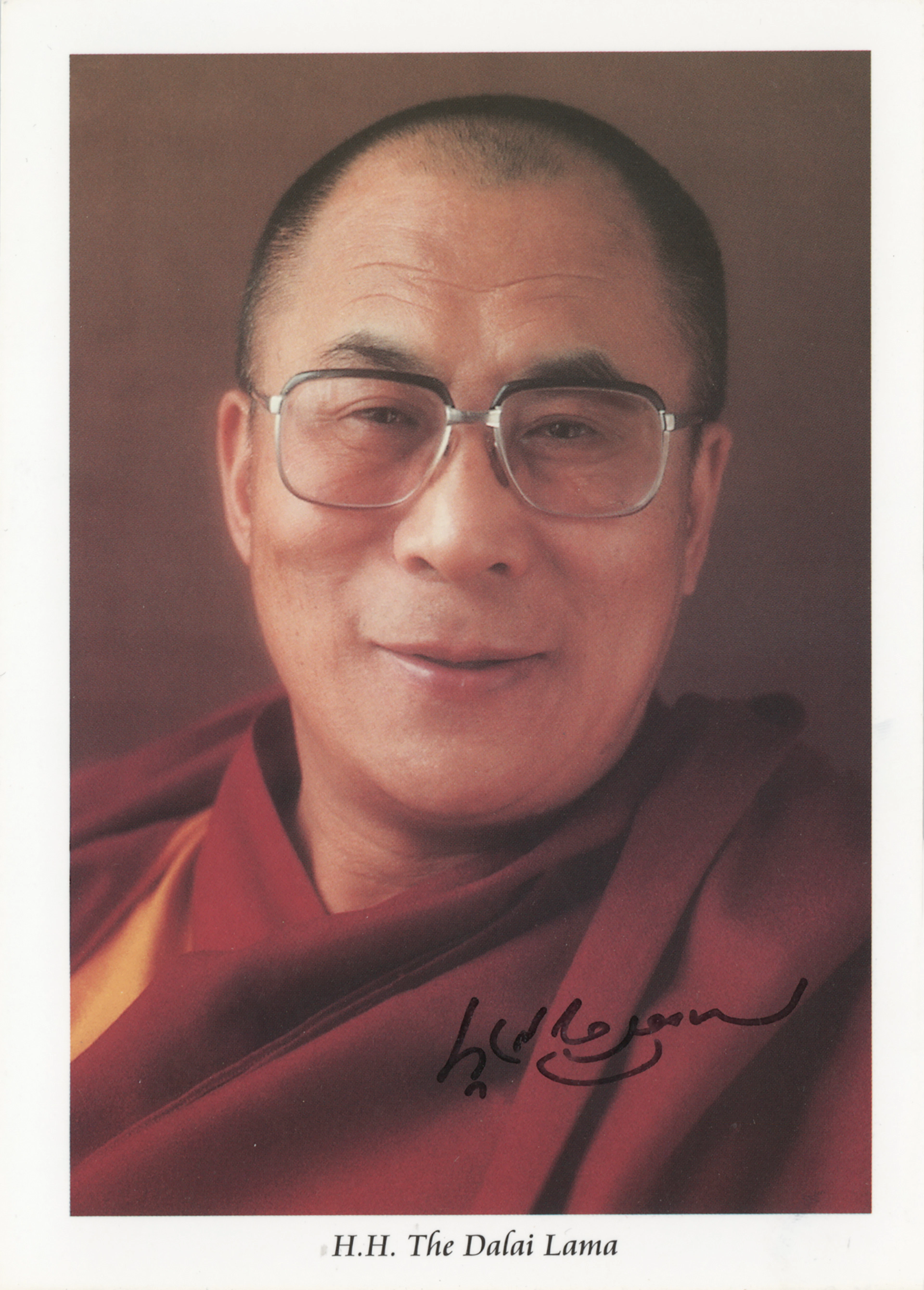 Dalai Lama Signed Photograph