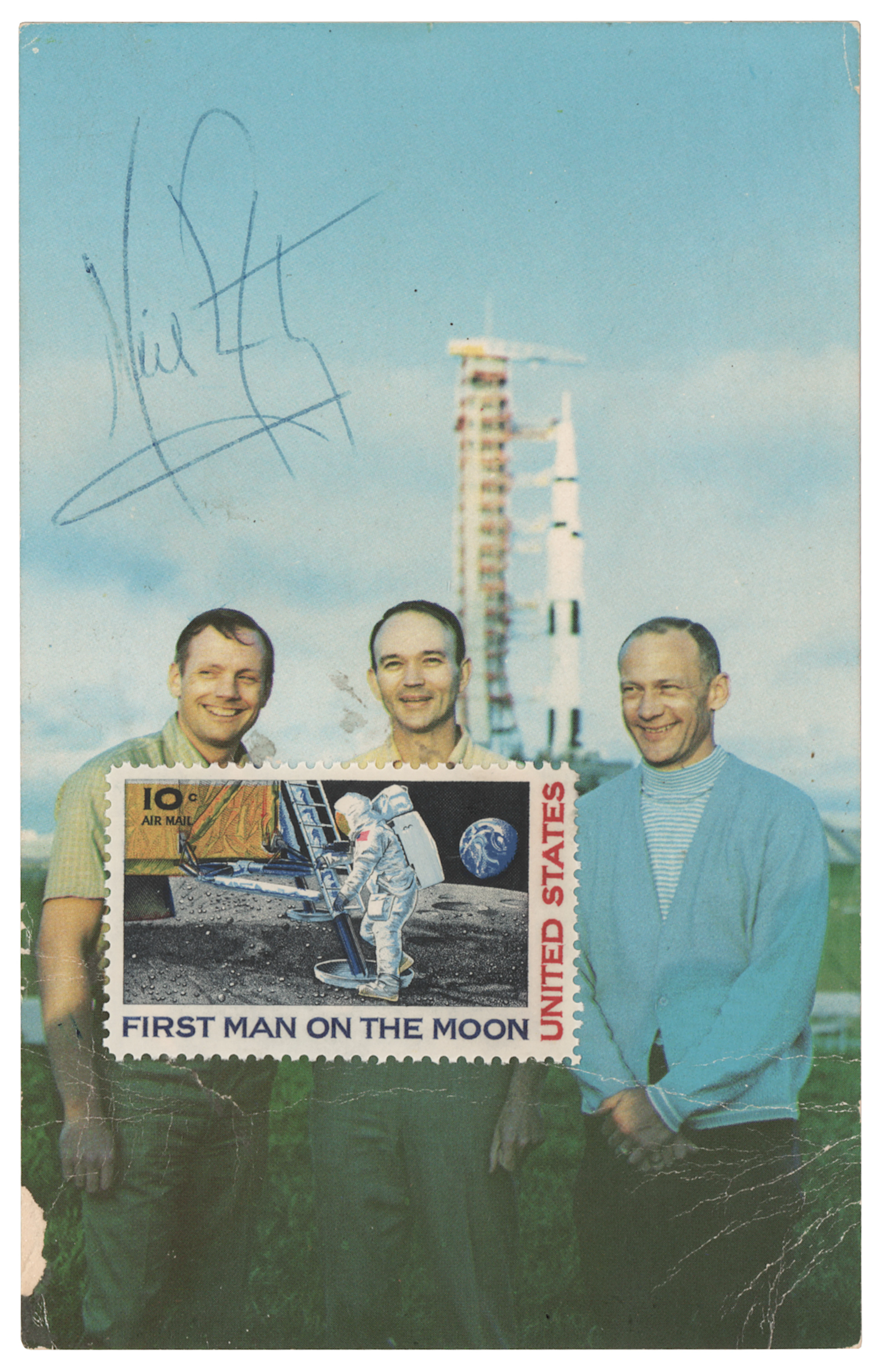 Neil Armstrong Signed Apollo 11 Postcard