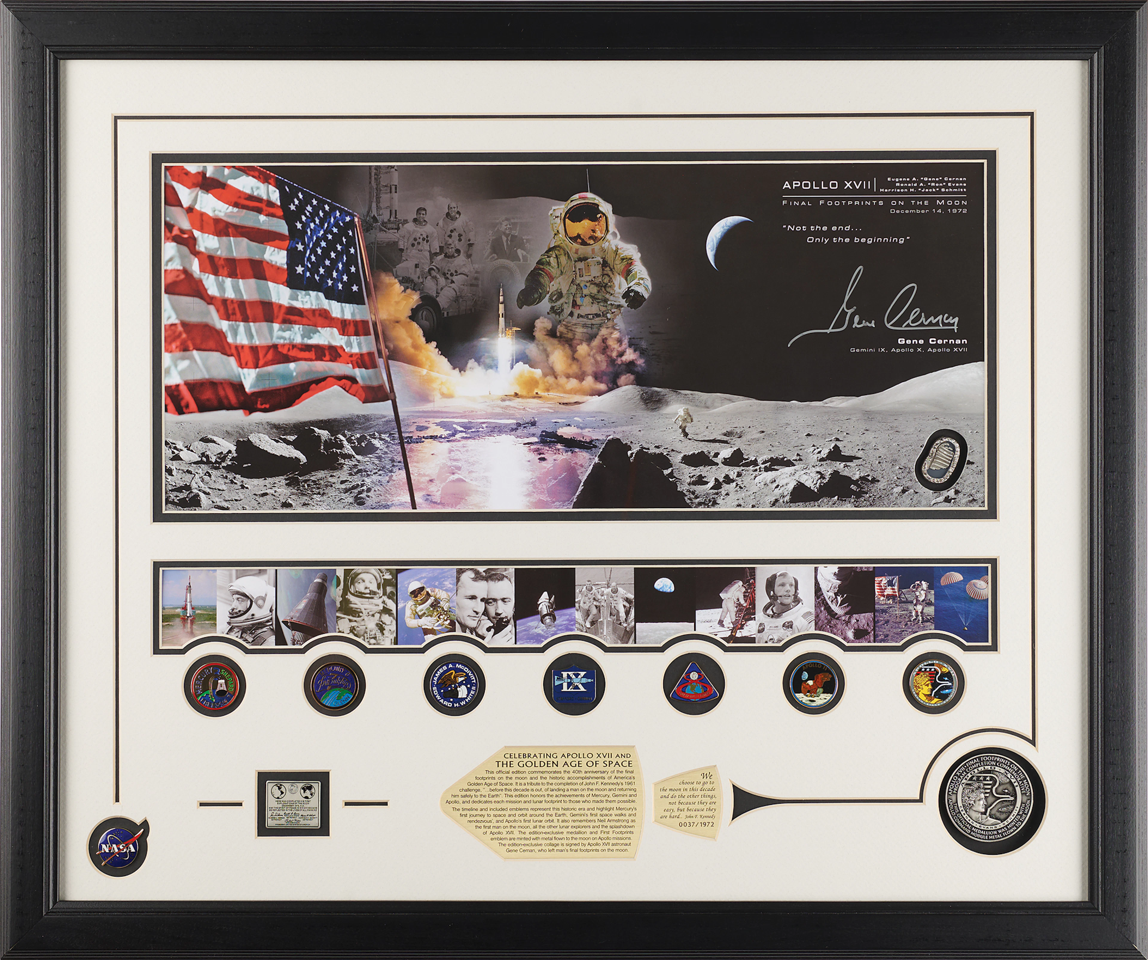 Gene Cernan Signed Winco Display - 'Final Footprints on the Moon'