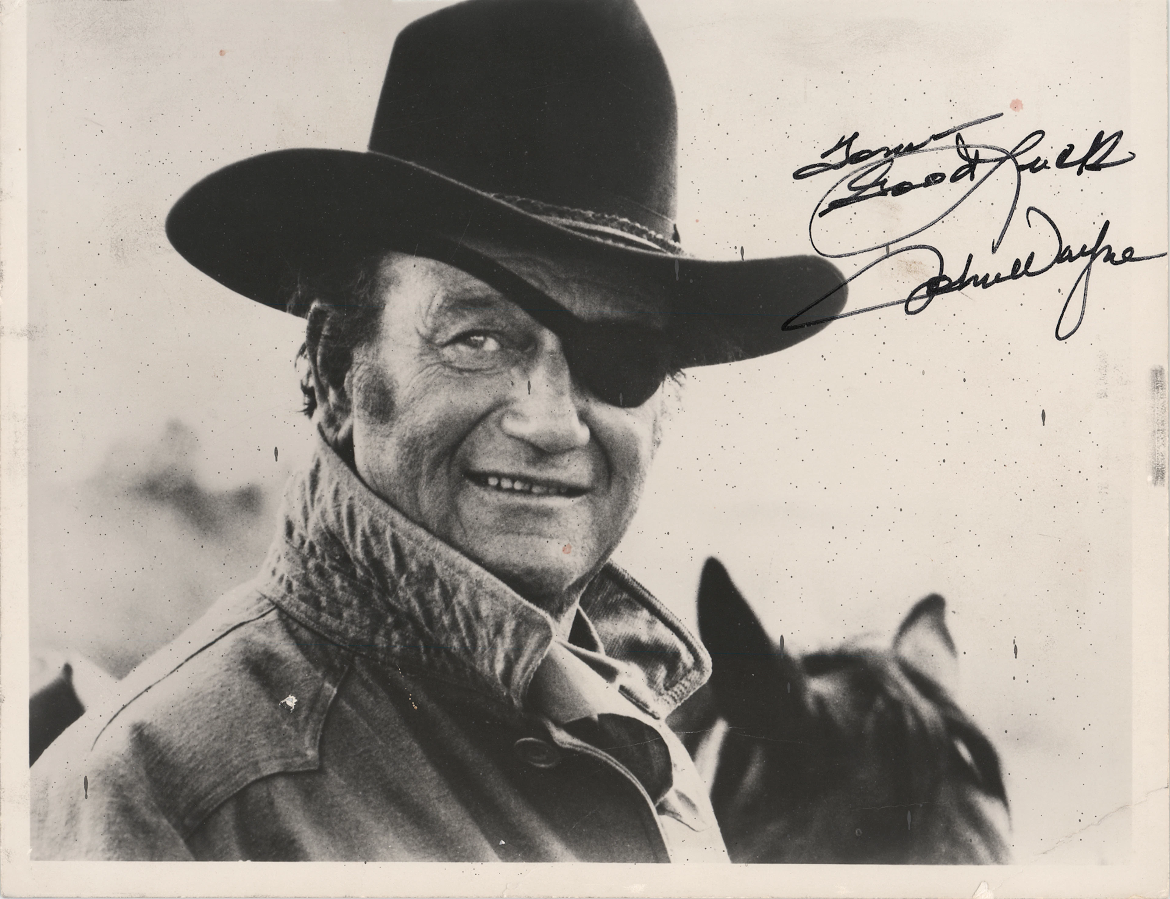 John Wayne Signed Photograph as Rooster Cogburn from True Grit