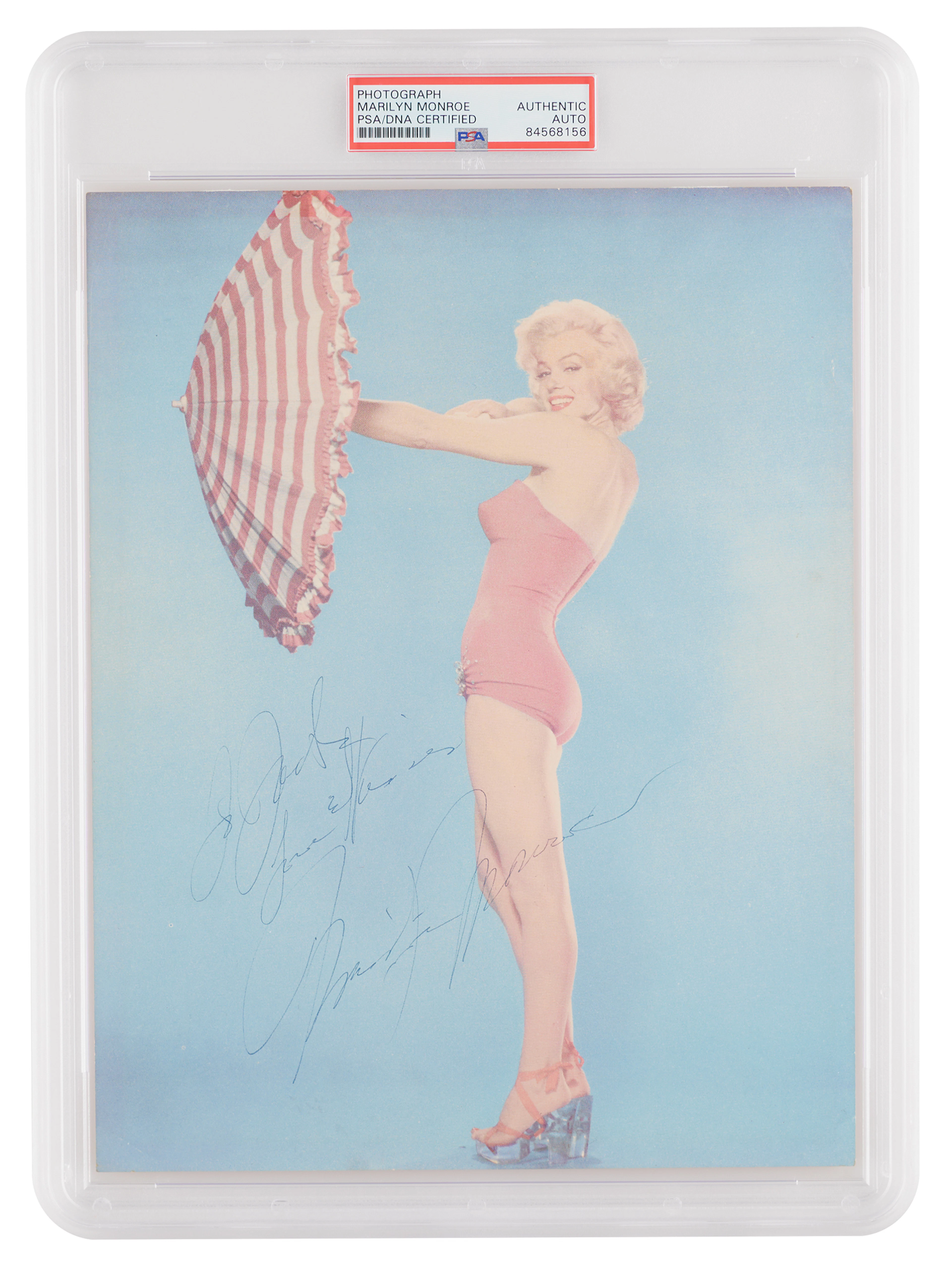 Marilyn Monroe Signed Photograph - Rare Color Bathing Suit Portrait