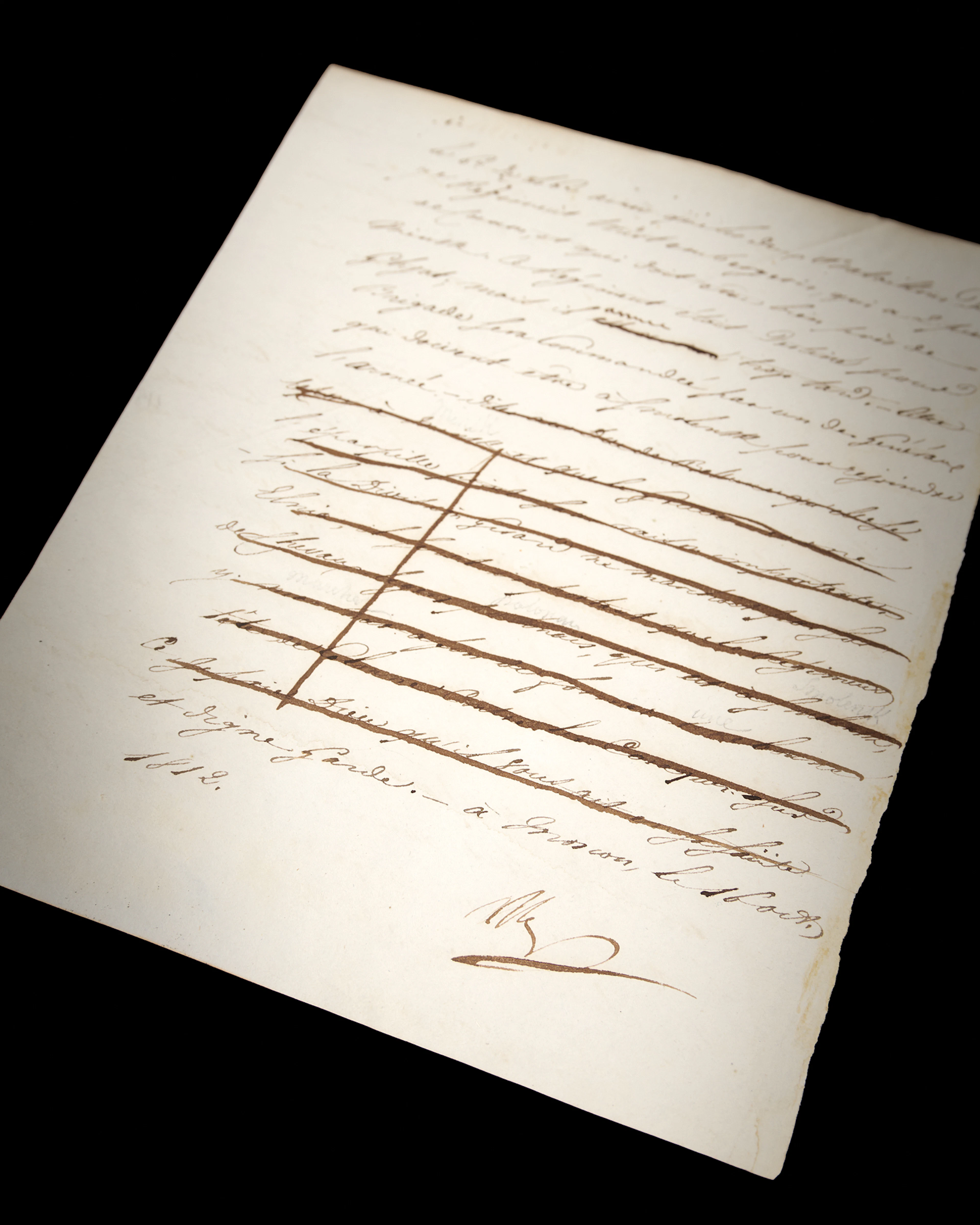 Napoleon Letter Signed from Moscow, with the Emperor's Autograph Lines