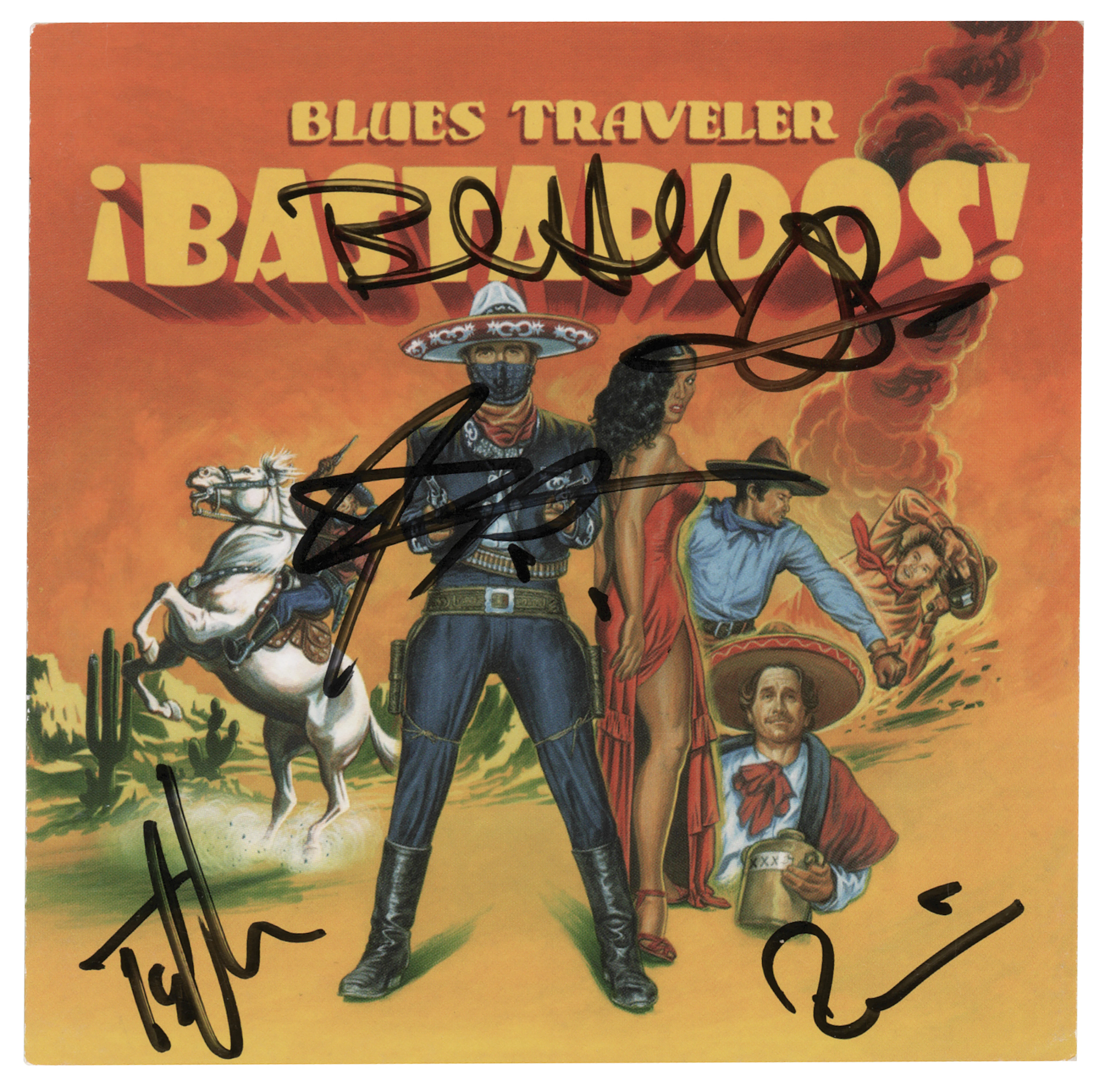 Blues Traveler Signed CD Booklet - ¡Bastardos!