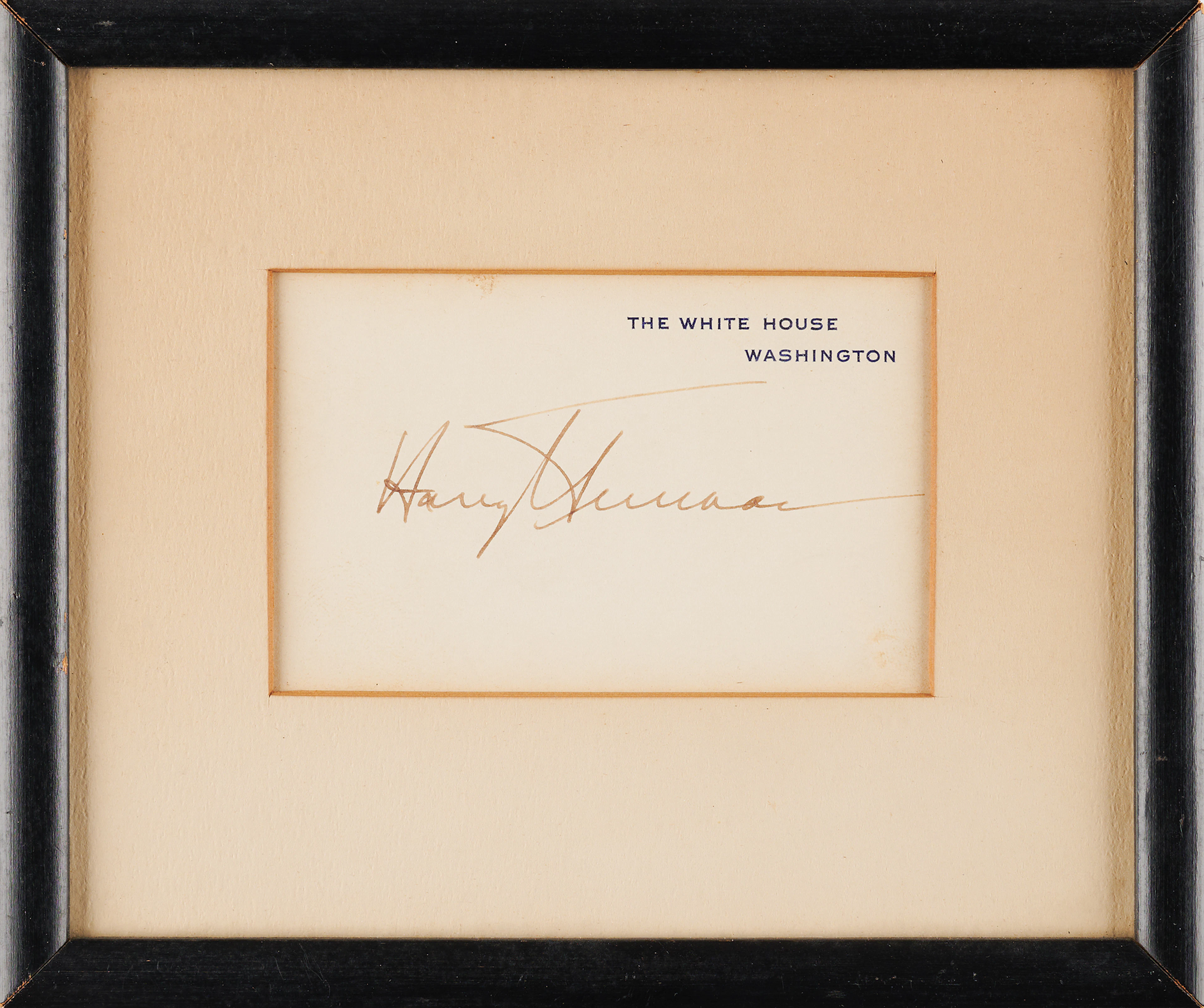 Harry S. Truman Signed White House Card