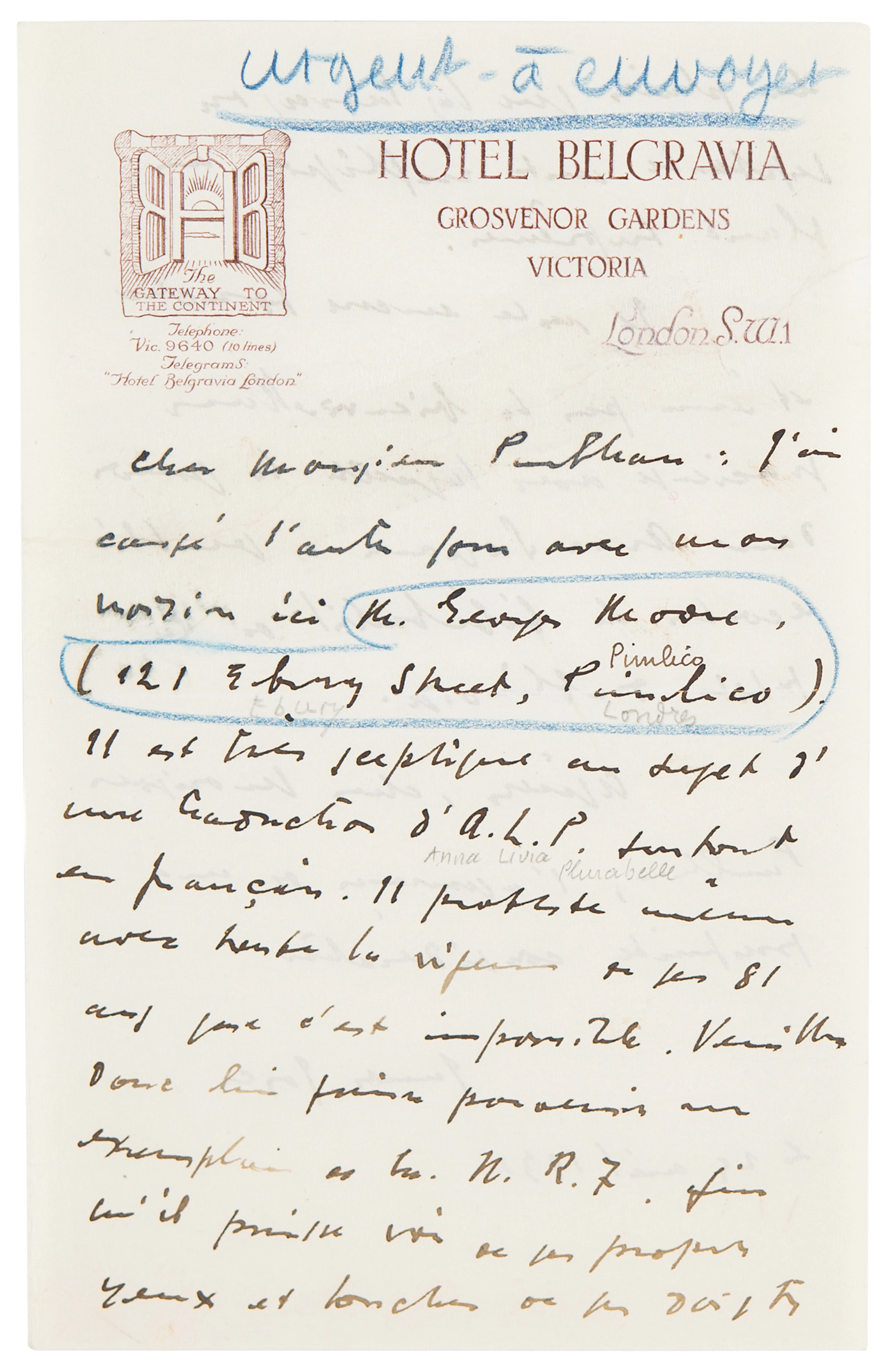 James Joyce Autograph Letter Signed on the "Impossible" French Translation