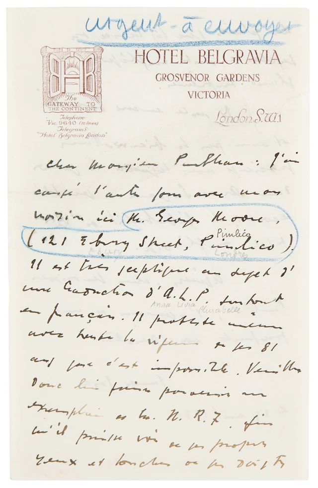 James Joyce Autograph Letter Signed on the "Impossible" French Translation