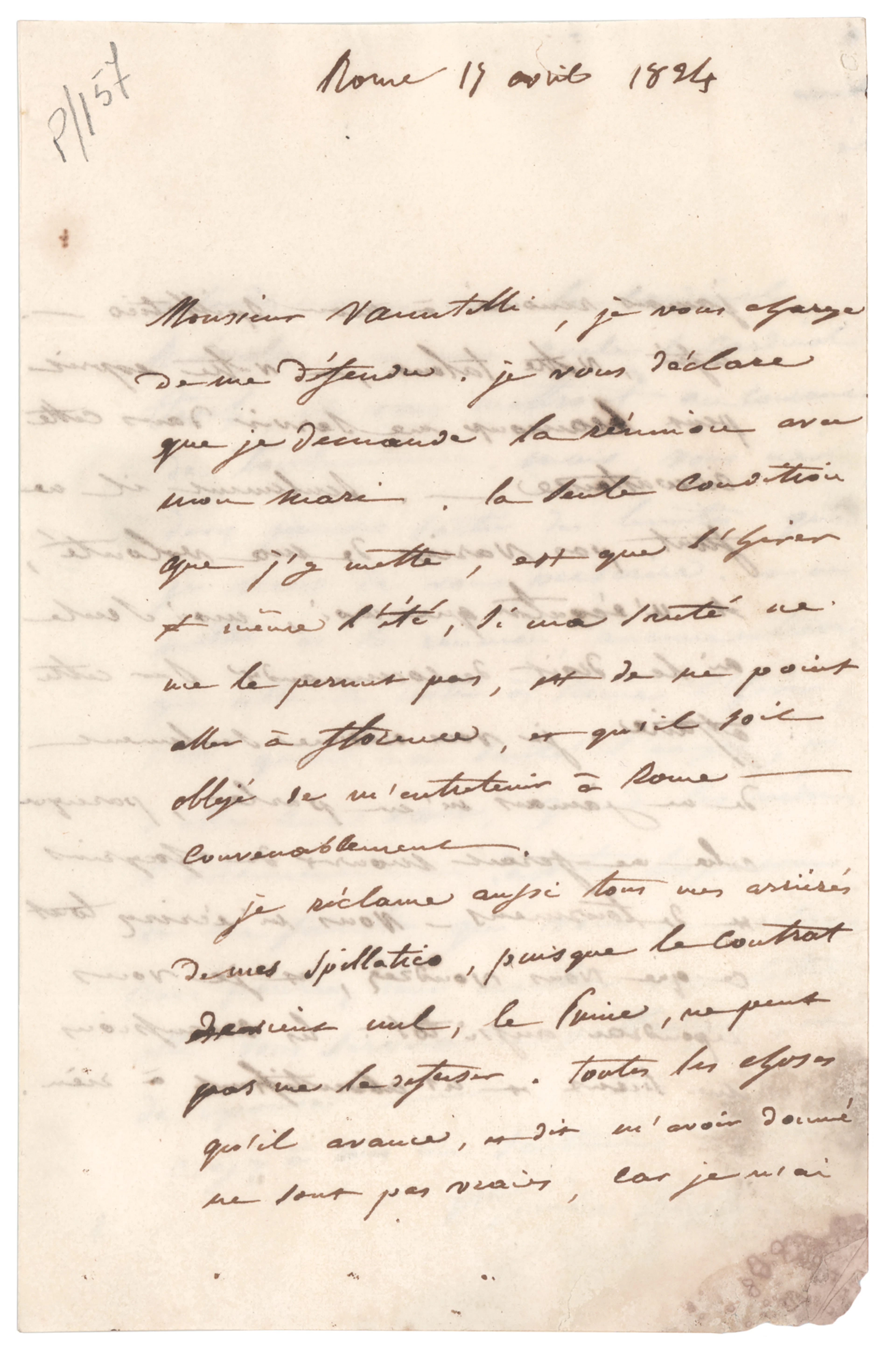 Pauline Bonaparte Autograph Letter Signed on Her Reconciliation with