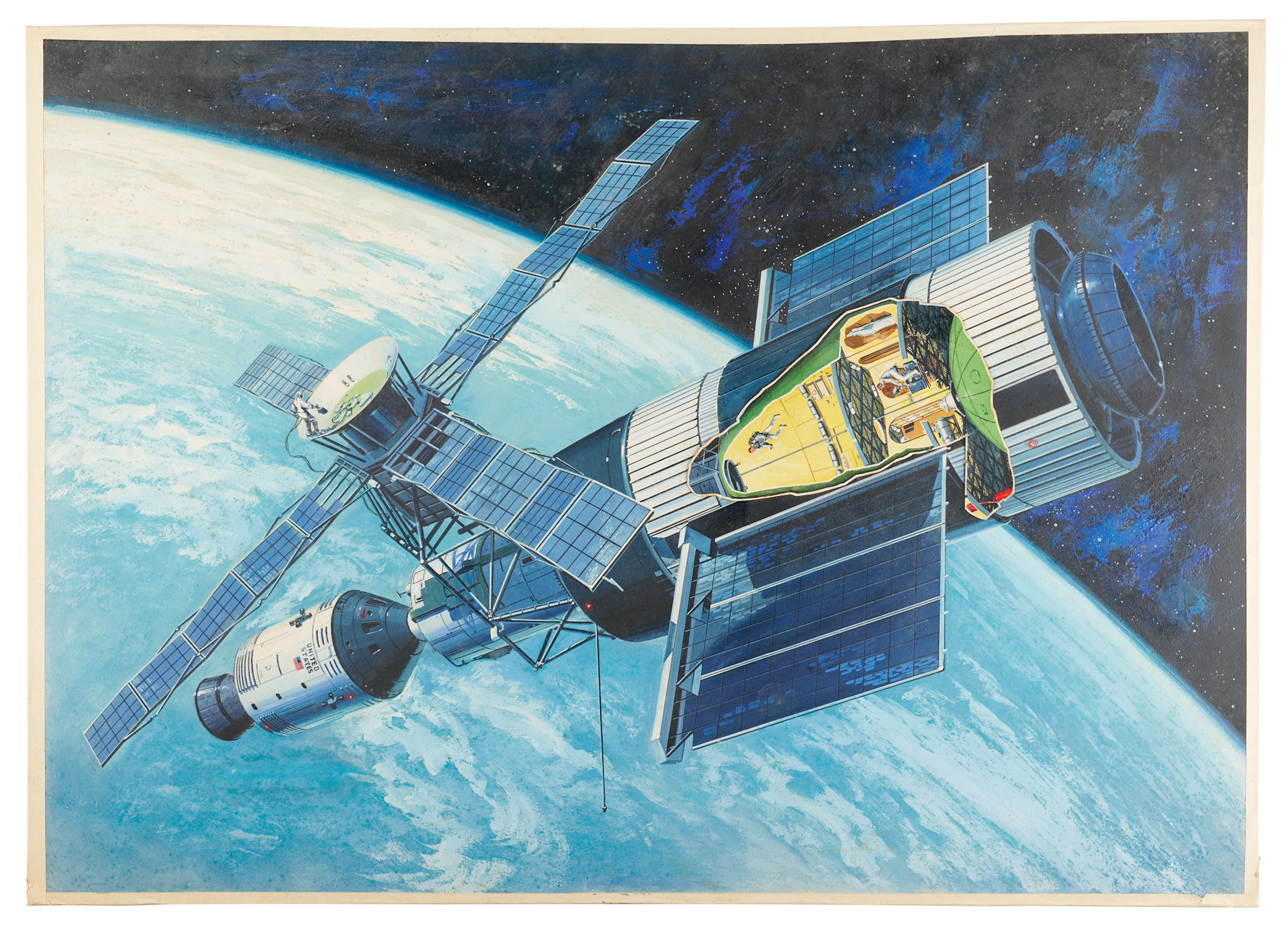 Skylab: Original Ed Valigursky Artwork for the 1970 Popular Mechanics