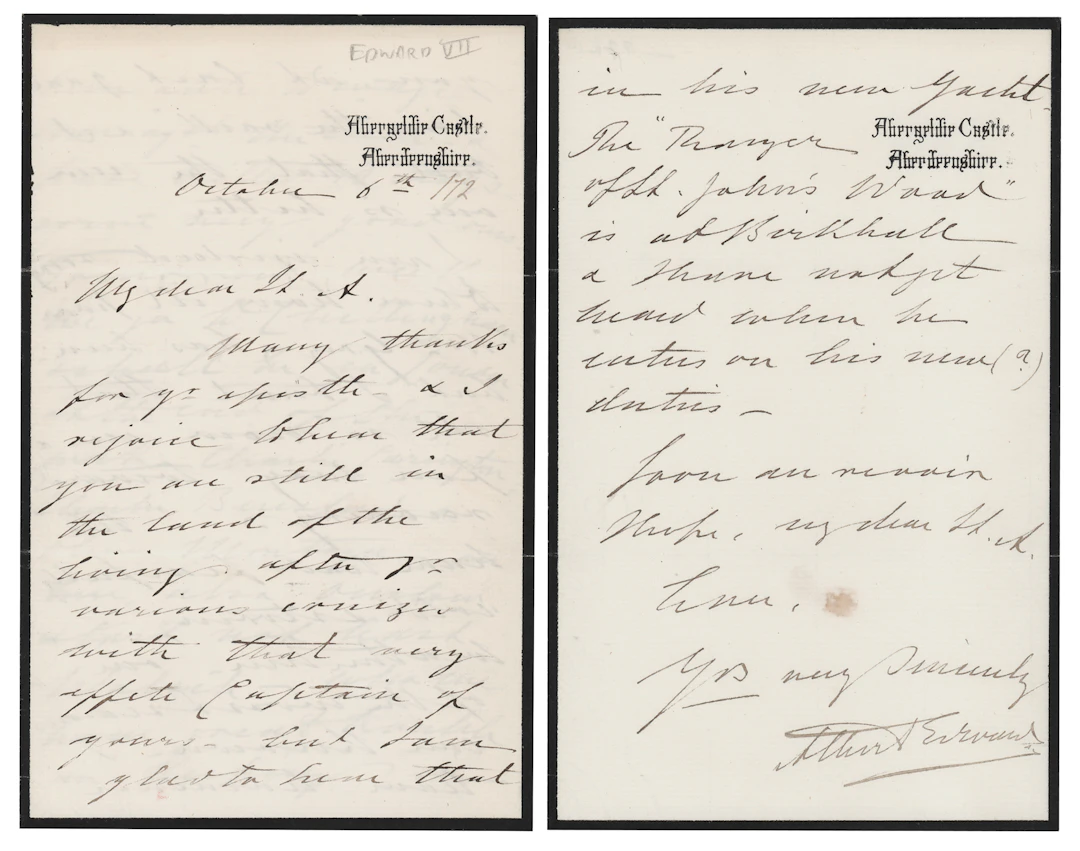 King Edward VII Autograph Letter Signed
