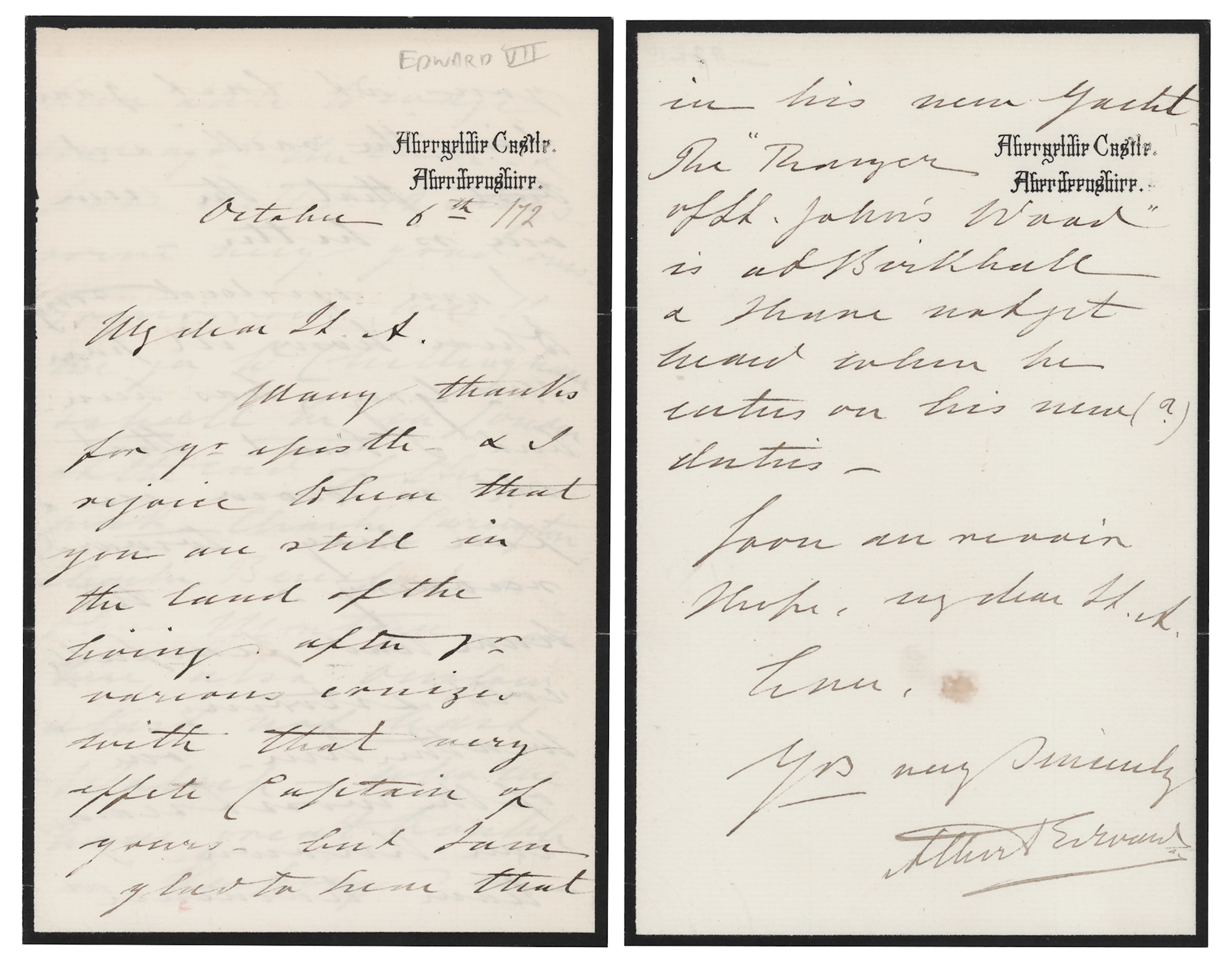 King Edward VII Autograph Letter Signed