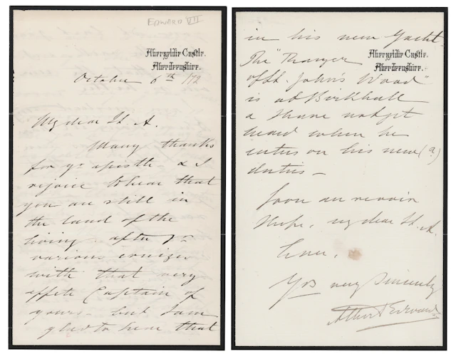 King Edward VII Autograph Letter Signed