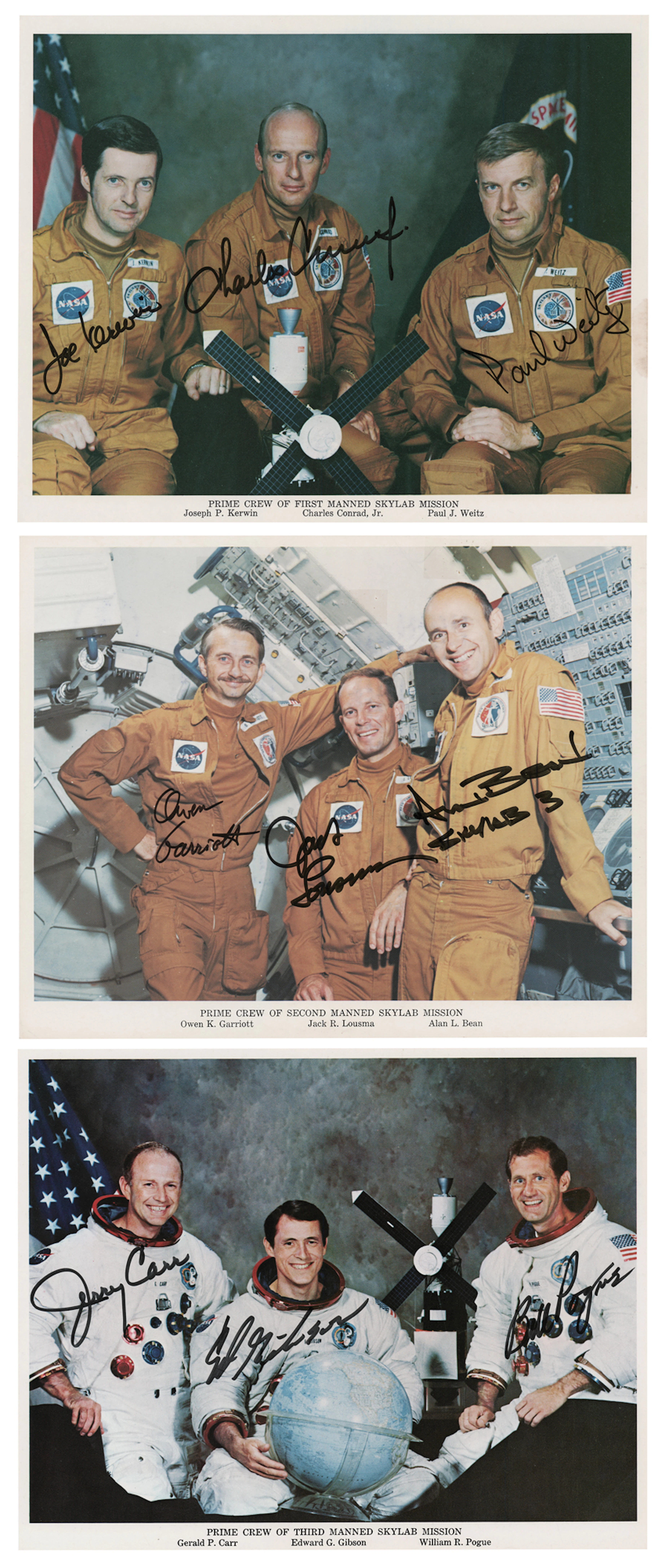 Skylab (3) Crew-Signed Photographs