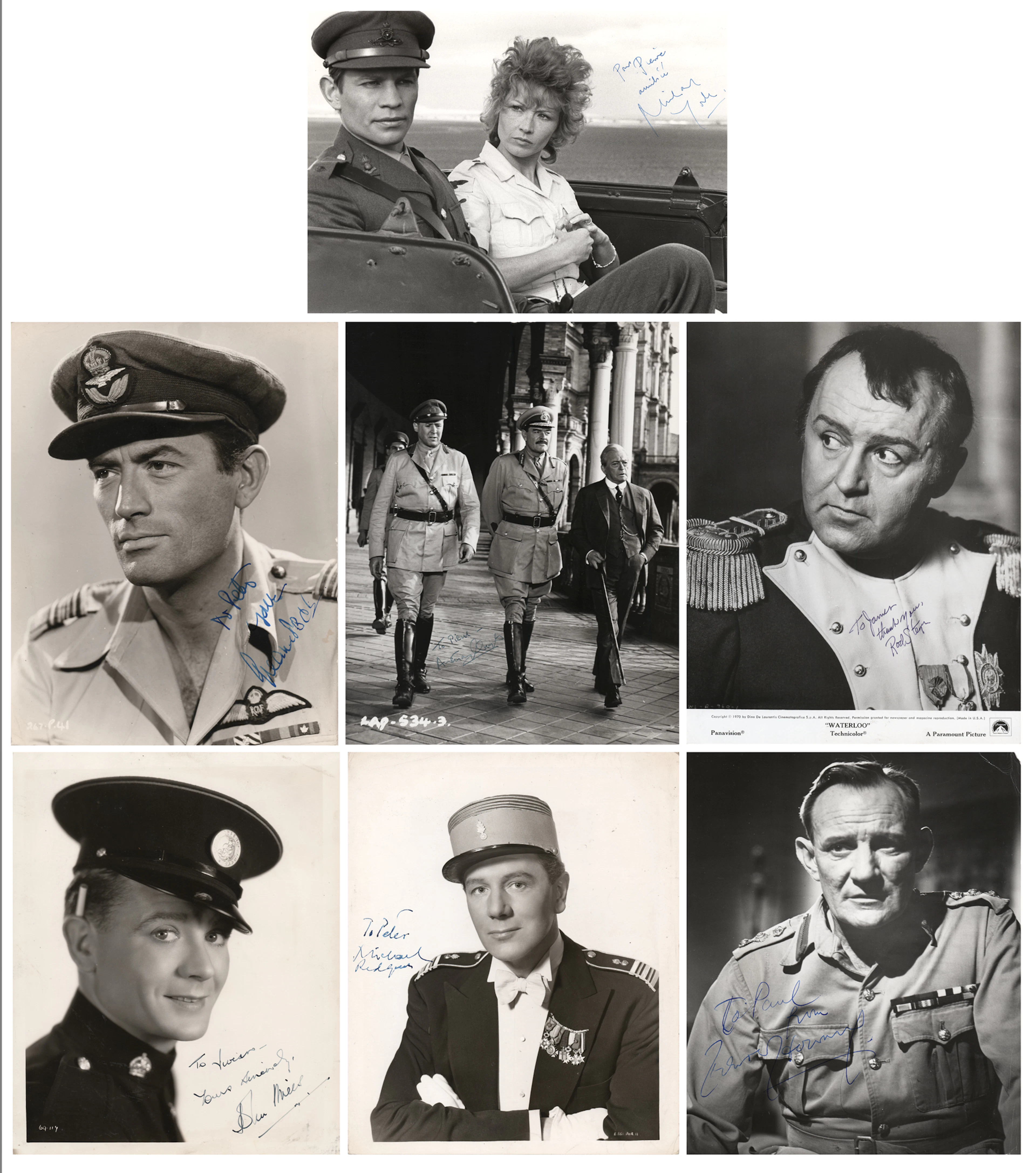 Actors (7) Signed Photographs with Peck, Howard, and Steiger