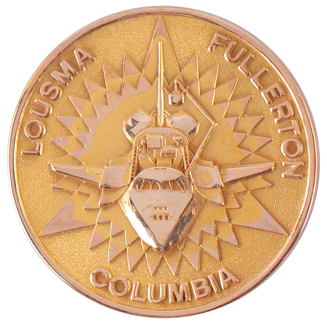 STS-3 Unflown Gold Robbins Medallion - From the Personal Collection
