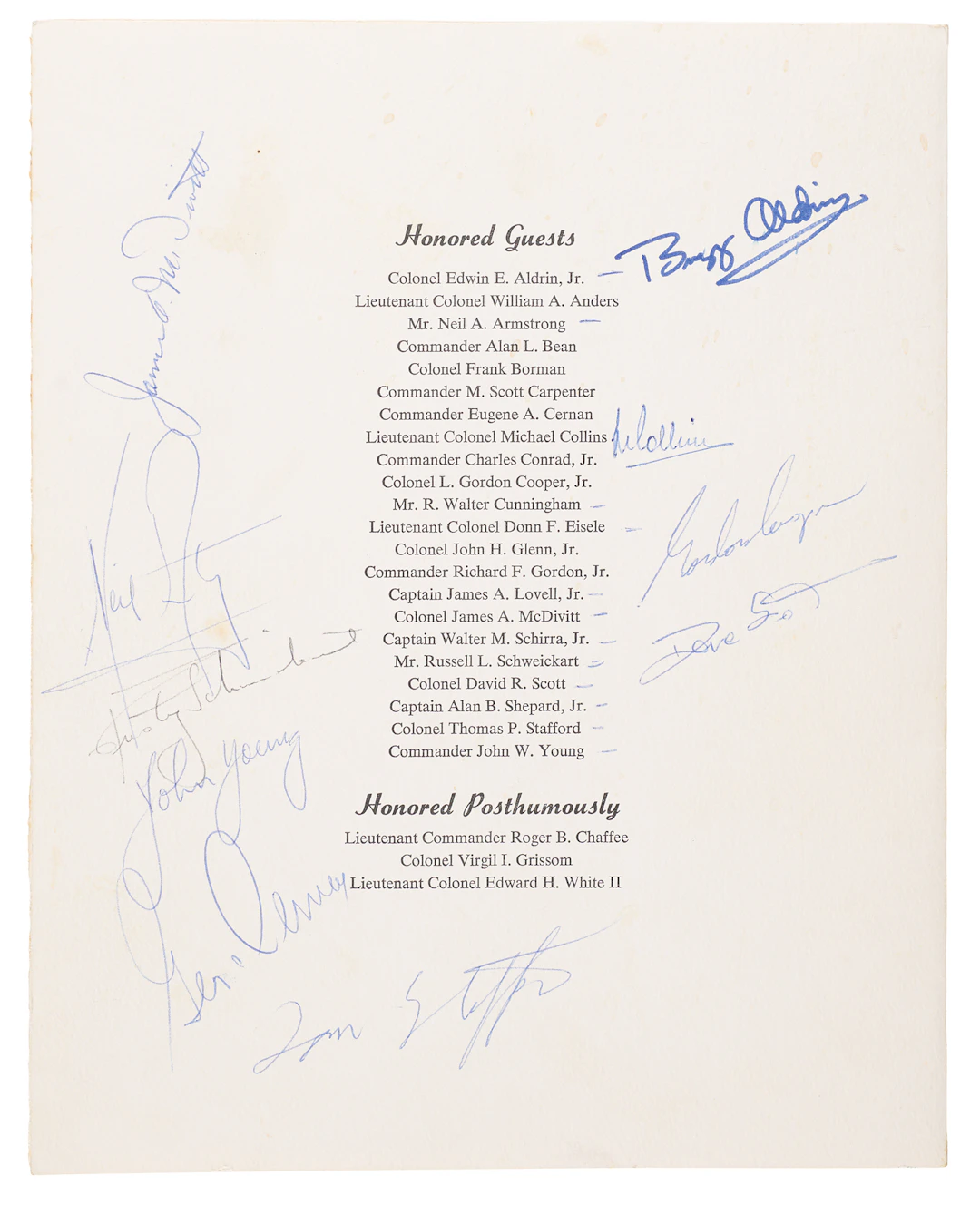 Apollo Astronauts (10) Signed Omega Apollo Astronaut Appreciation