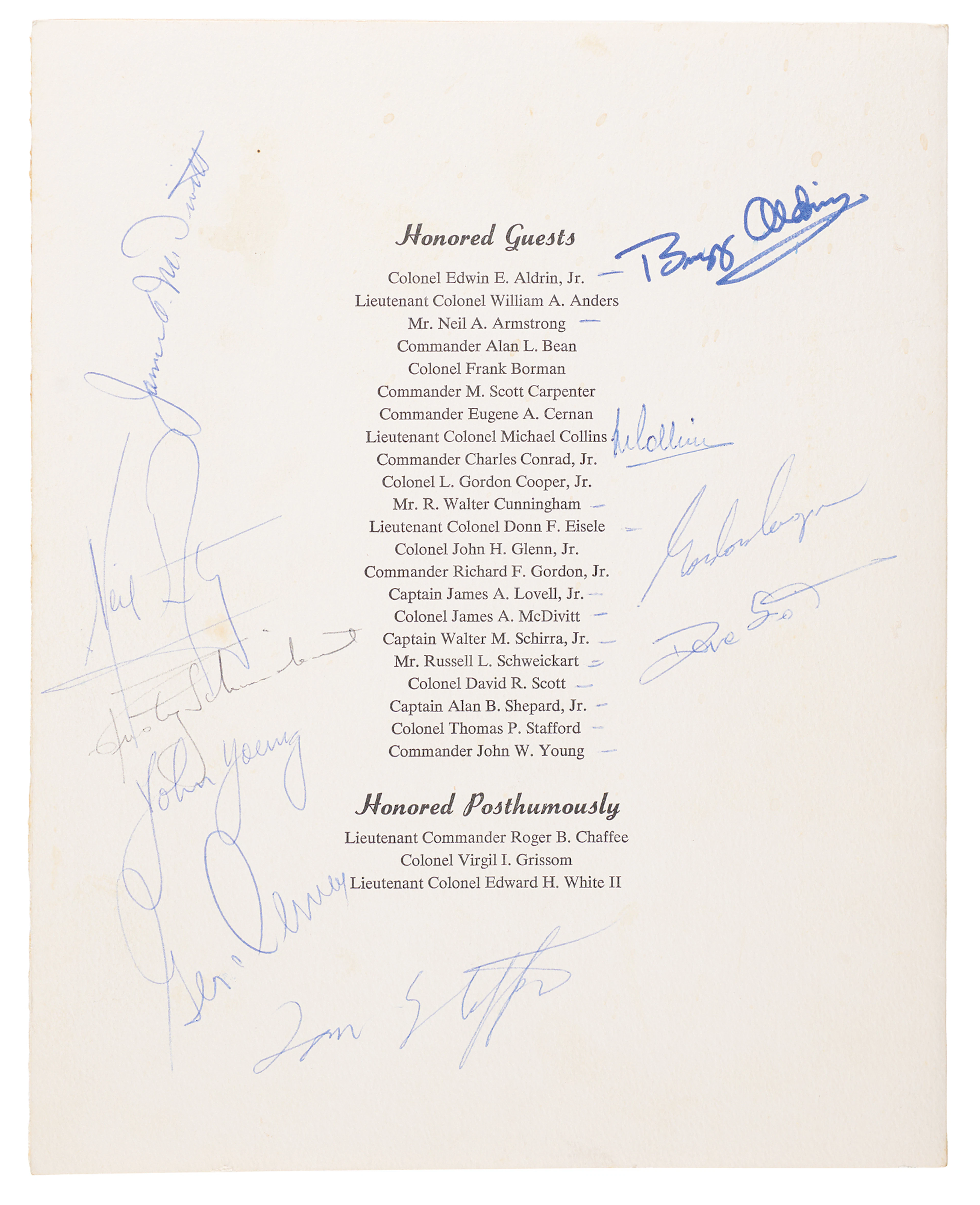 Apollo Astronauts (10) Signed Omega Apollo Astronaut Appreciation